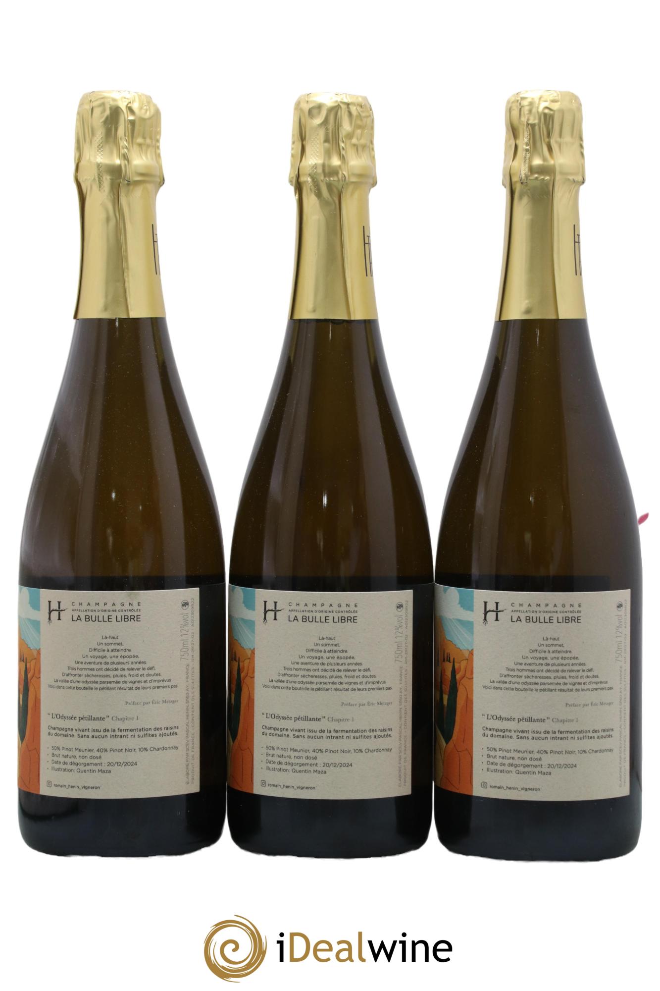 L'Odyssée Pétillante Chapitre 1 (Pascal Henin) Romain Henin  - Lot de 3 bouteilles - 1