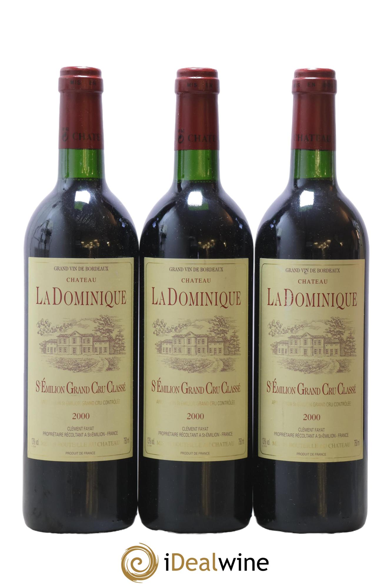 Château la Dominique Grand Cru Classé 2000 - Lot de 3 bouteilles - 0