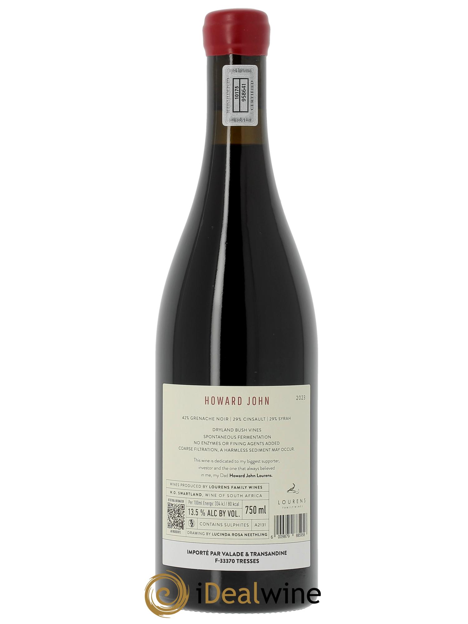 Swartland Lourens Family Wines Howard John  2023 - Lot de 1 bouteille - 1