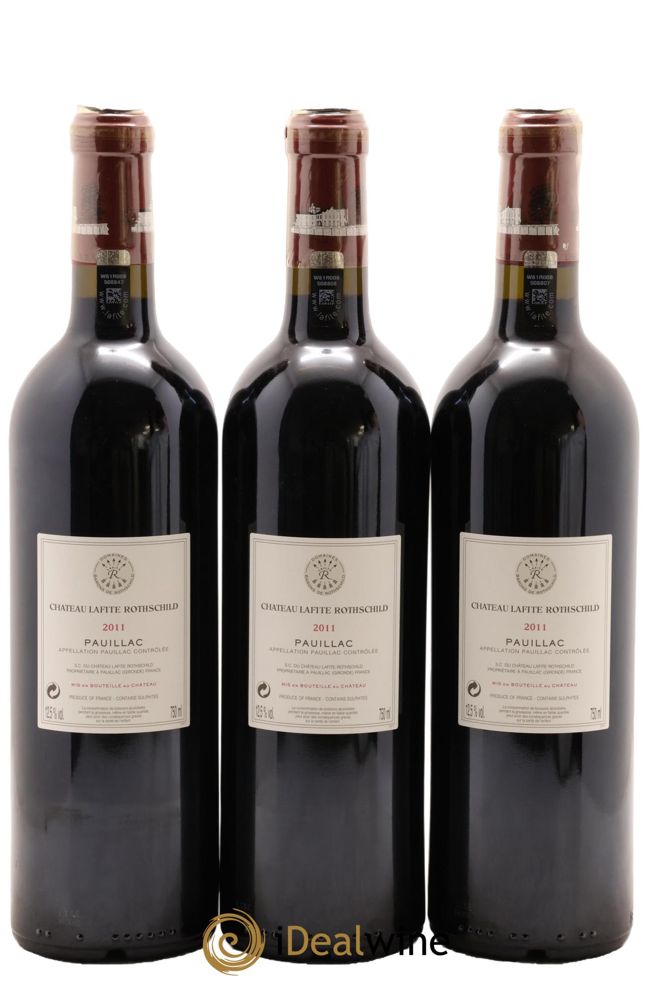 Château Lafite Rothschild 1er Grand Cru Classé 2011 - Lot of 3 bottles - 1