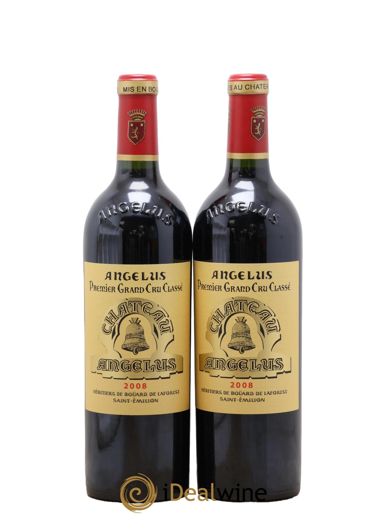 Château Angélus 1er Grand Cru Classé A 2008 - Lot of 2 bottles - 0