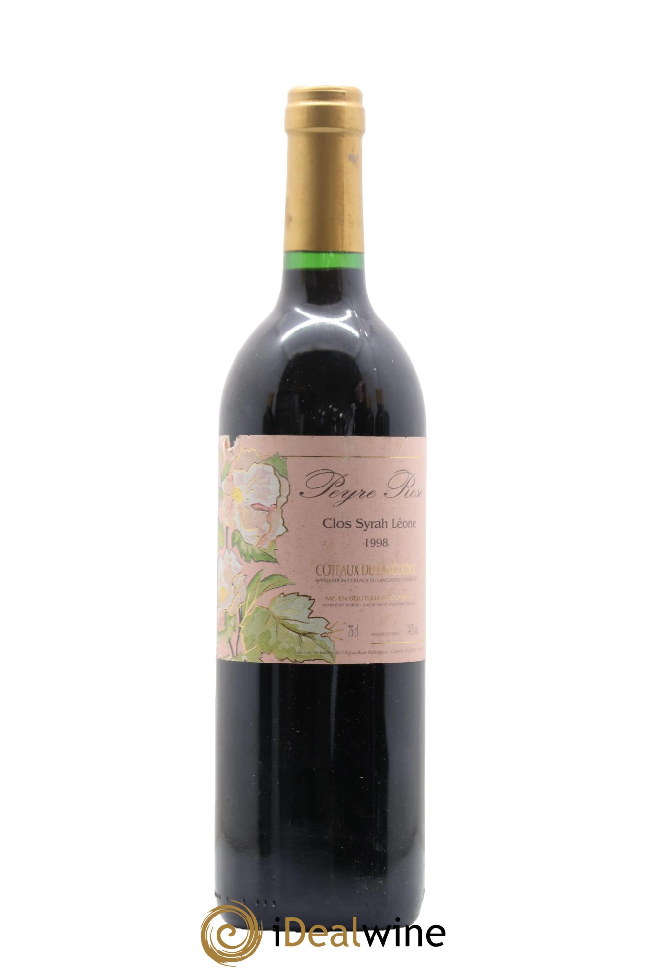Coteaux du Languedoc Domaine Peyre Rose Belle Léone (anciennement Syrah Léone) Marlène Soria 1998 - Lot de 1 bouteille - 0