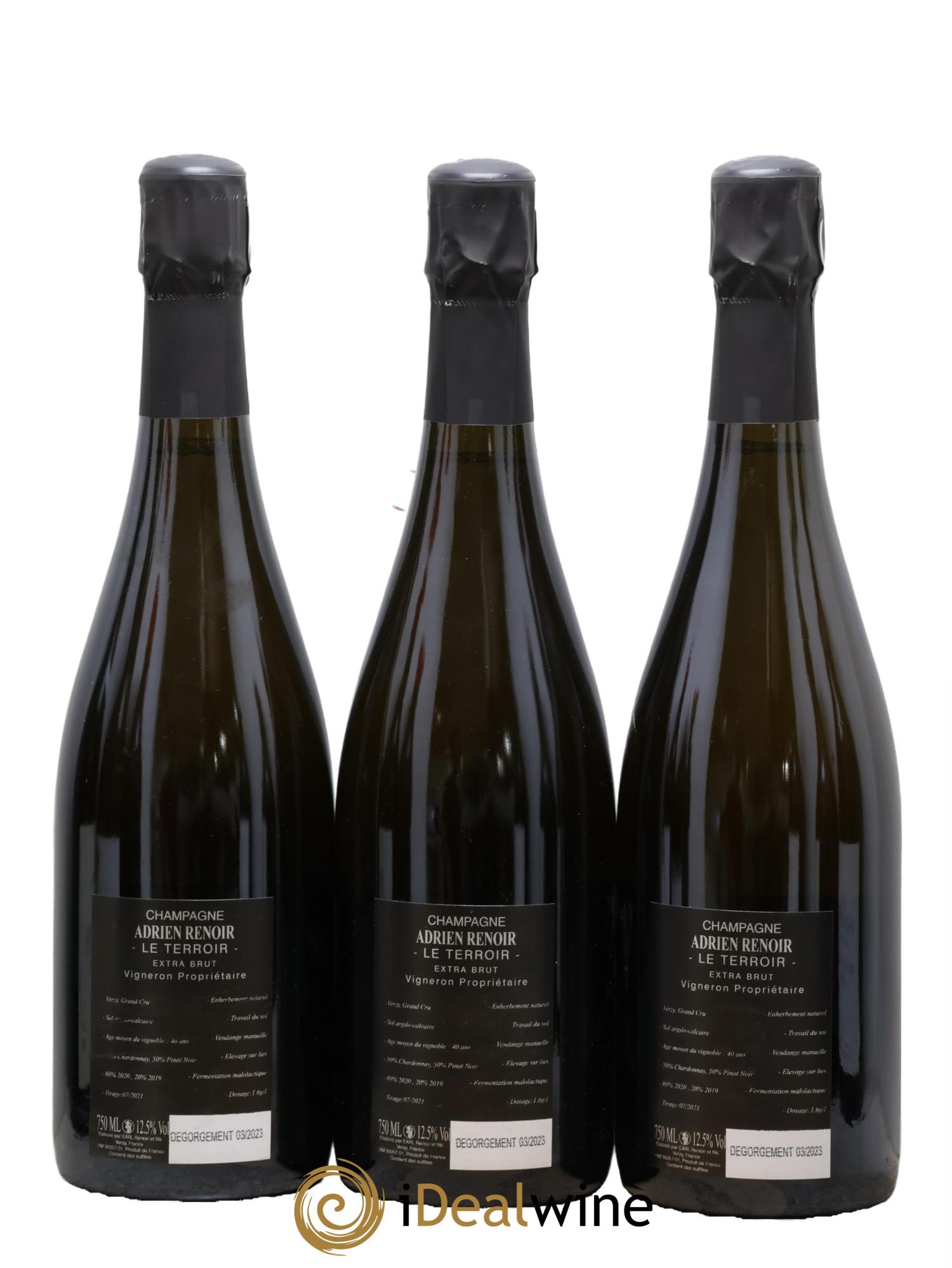 Le Terroir Grand Cru Extra-Brut Adrien Renoir - Lot of 3 bottles - 1