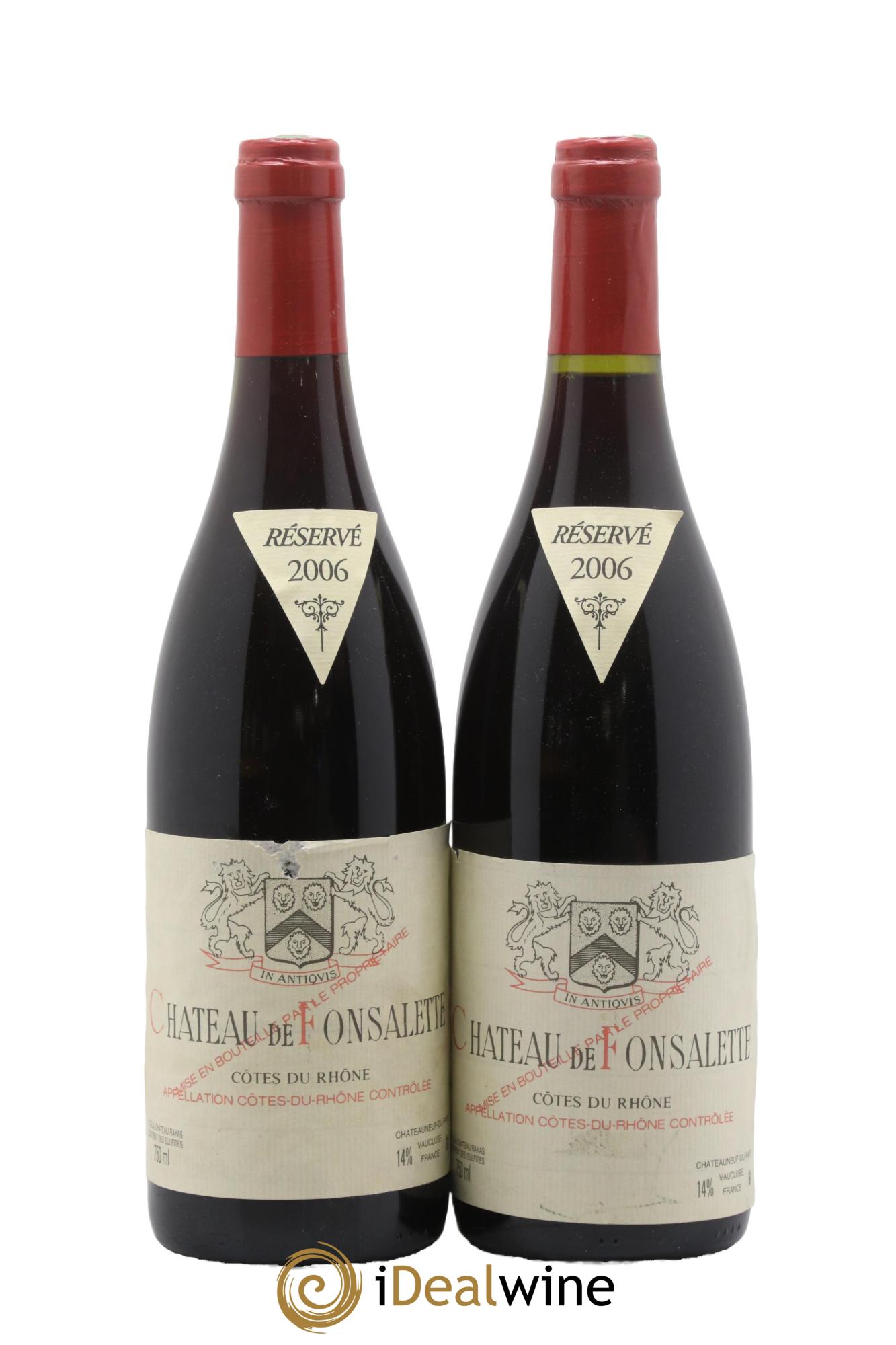 Côtes-du-Rhône Château de Fonsalette Emmanuel Reynaud 2006 - Lot de 2 bouteilles - 0