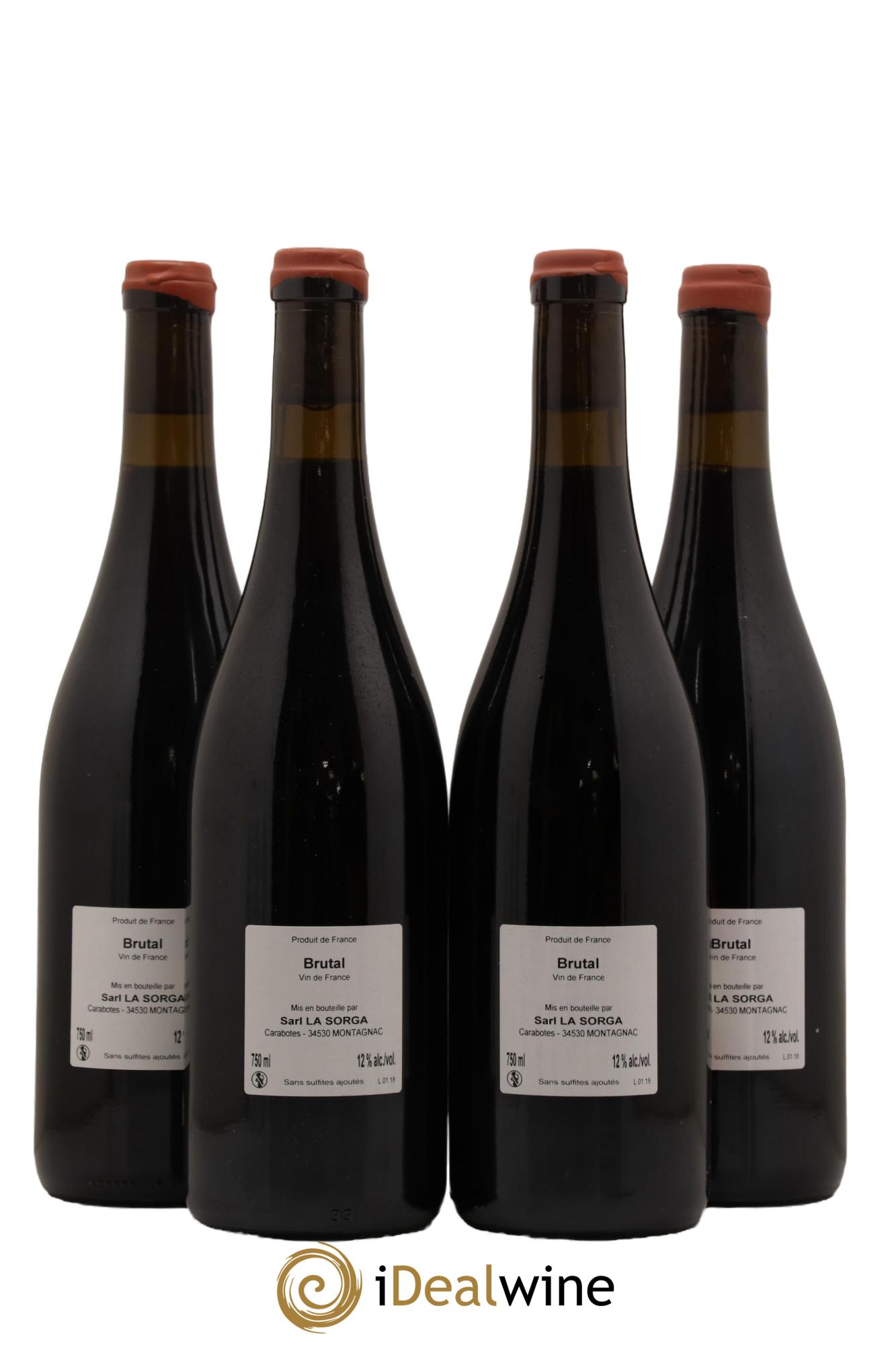 Vin de France Brutal La Sorga Anthony Tortul 2018 - Lot de 4 bouteilles - 1