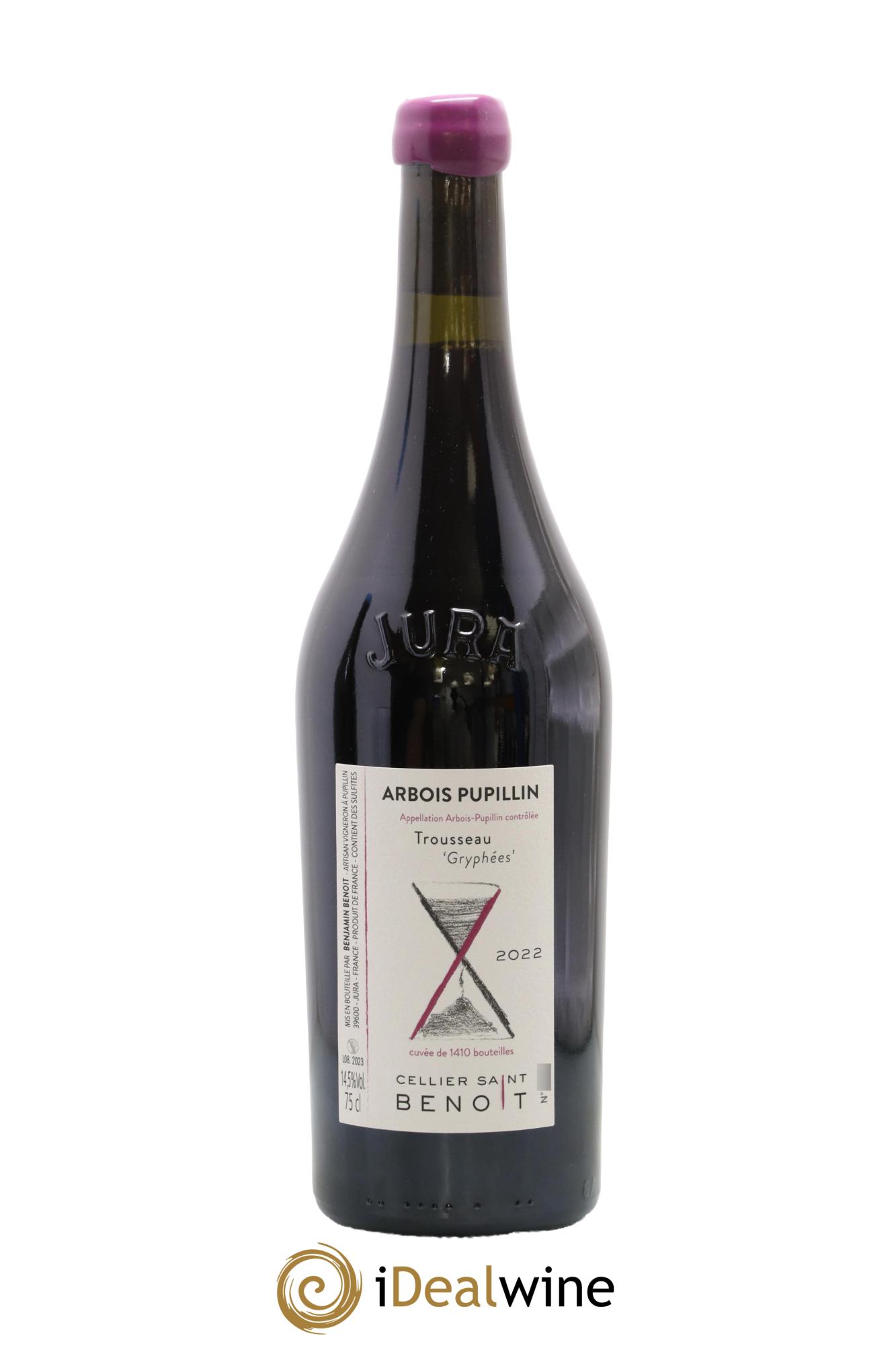 Arbois Pupillin Trousseau Gryphées Cellier Saint Benoît 2022 - Lot de 1 bouteille - 0