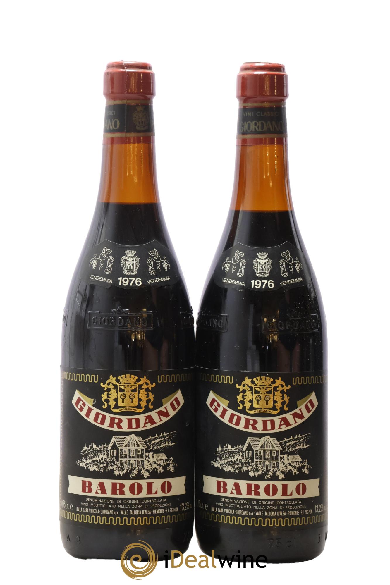 Barolo DOC Giordano 1976 - Lot de 2 bouteilles - 0