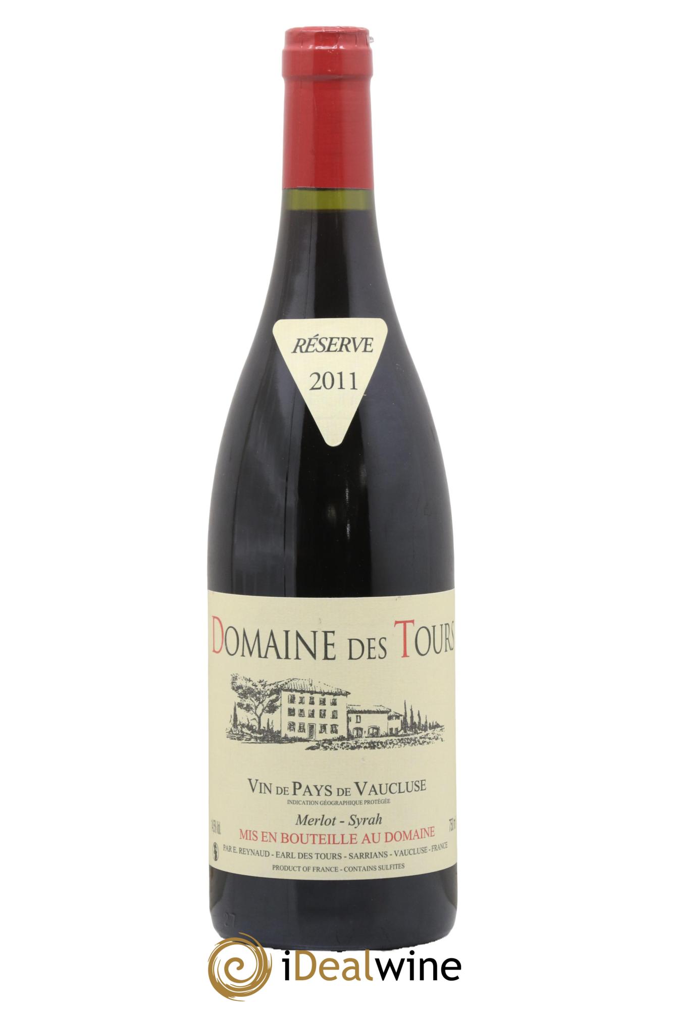 Vaucluse Domaine des Tours Merlot-Syrah Emmanuel Reynaud 2011 - Lot de 1 bouteille - 0