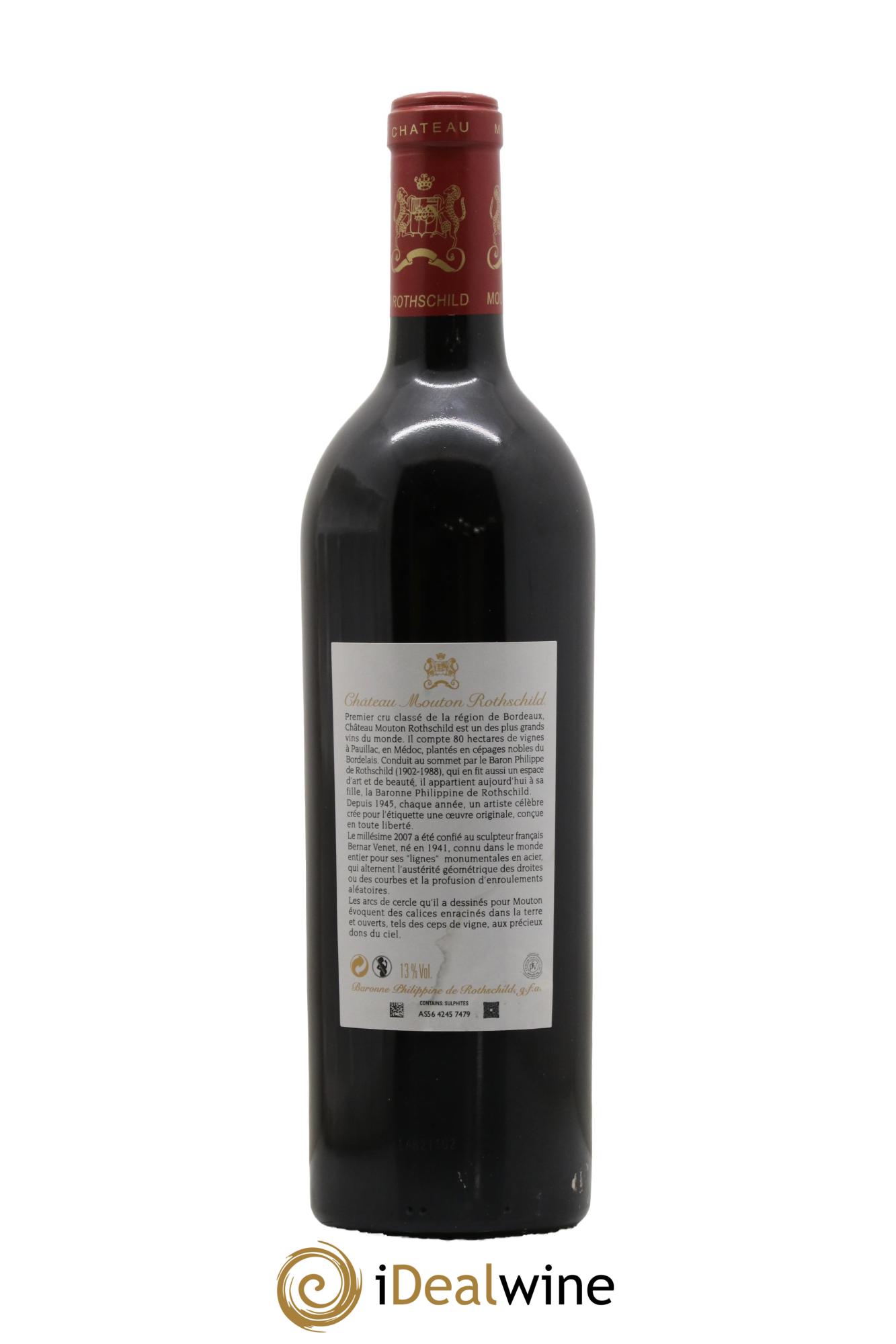 Château Mouton Rothschild 1er Grand Cru Classé 2007 - Lot de 1 bouteille - 1