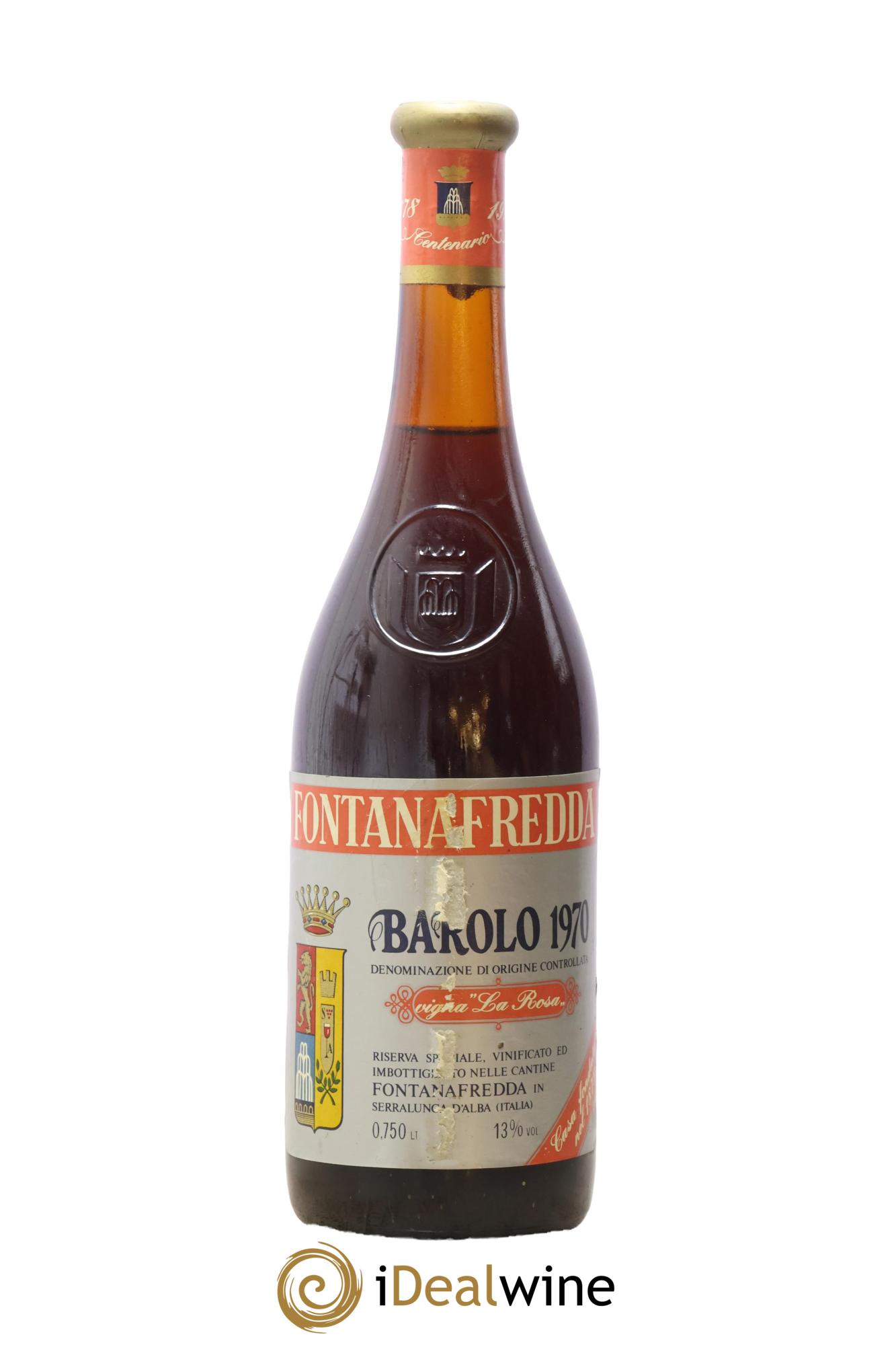 Barolo DOC Riserva Vigna La Rosa Fontanafredda 1970 - Lot de 1 bouteille - 0