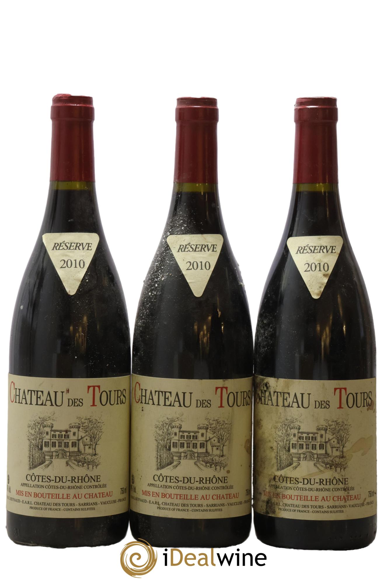 Côtes-du-Rhône Château des Tours Emmanuel Reynaud 2010 - Lot de 3 bouteilles - 0