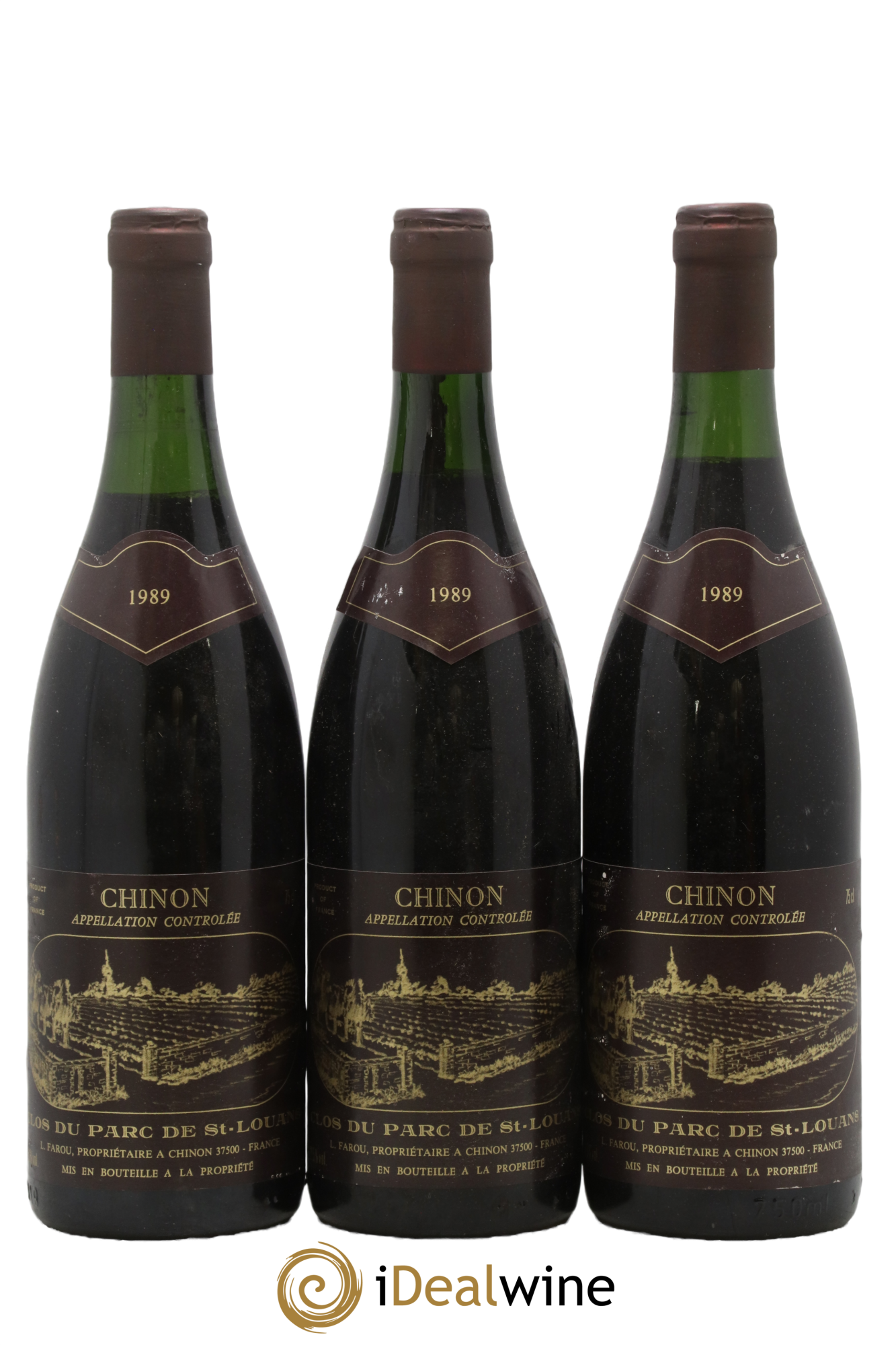 Chinon Clos Du Parc Saint-Louans 1989 - Lot of 3 bottles - 0
