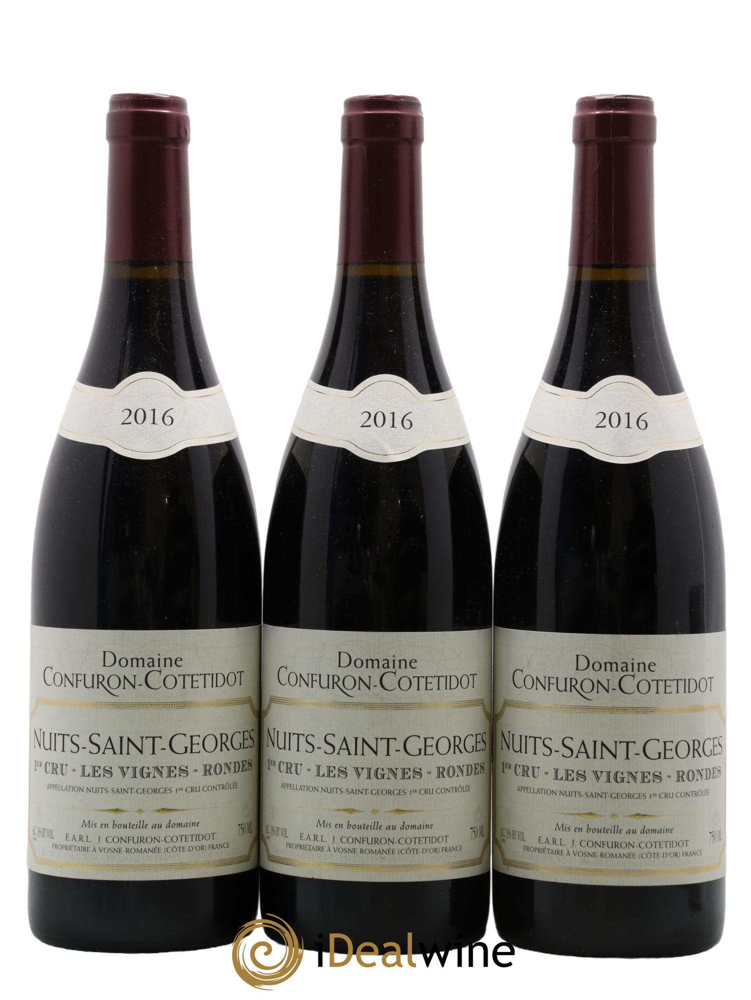 Nuits-Saint-Georges 1er Cru Les Vignes Rondes Confuron-Cotetidot 2016 - Lot de 3 bouteilles - 0