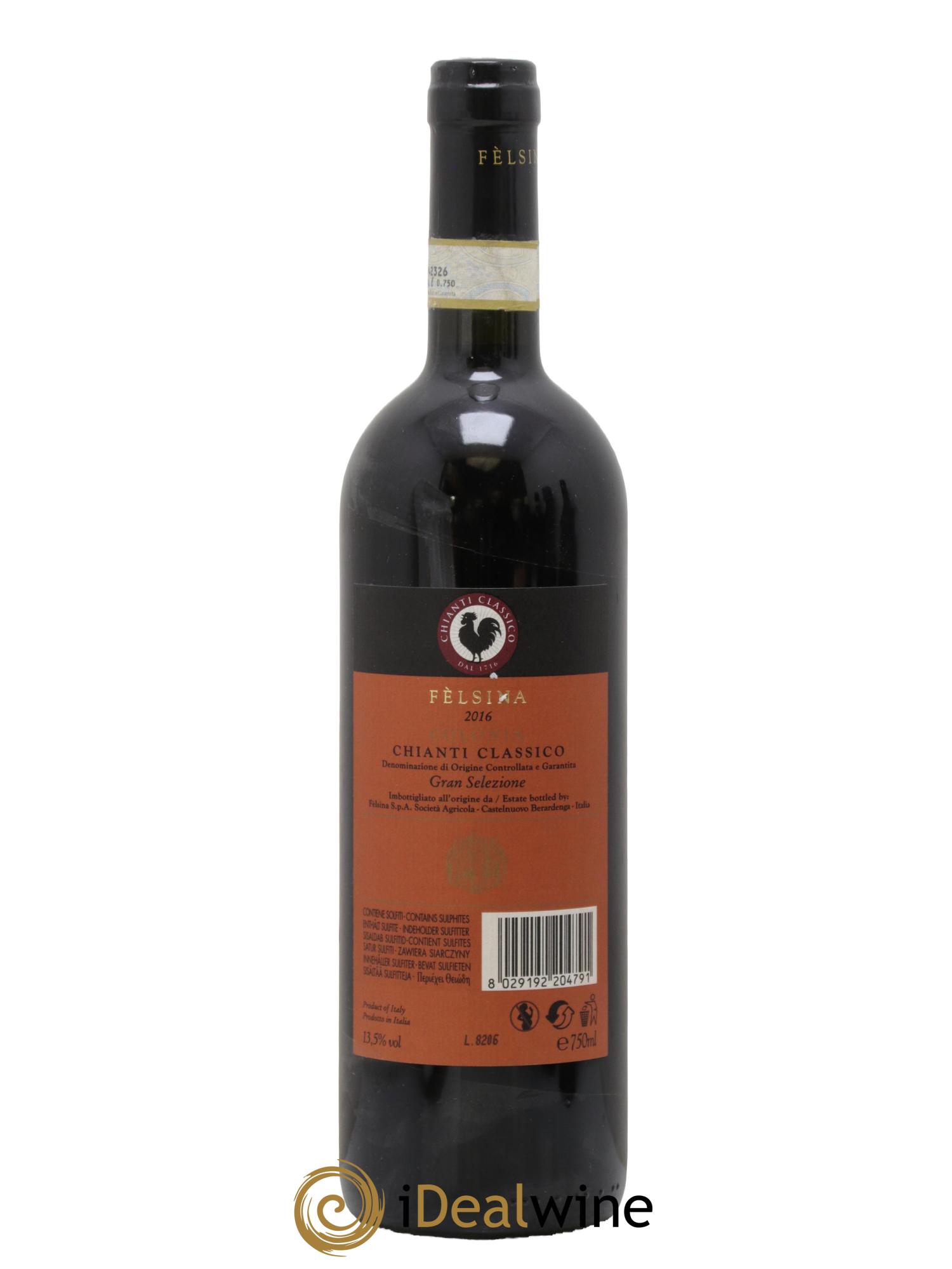Chianti Classico DOCG Gran Selezione Felsina Colonia 2016 - Posten von 1 Flasche - 1