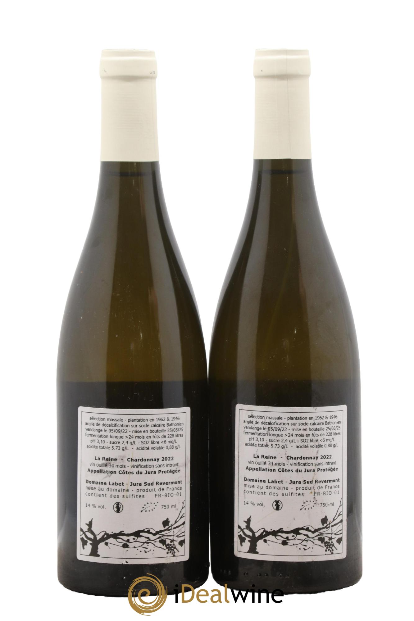 Côtes du Jura Chardonnay La Reine Romain - Julien - Charline Labet 2022 - Lot de 2 bouteilles - 1