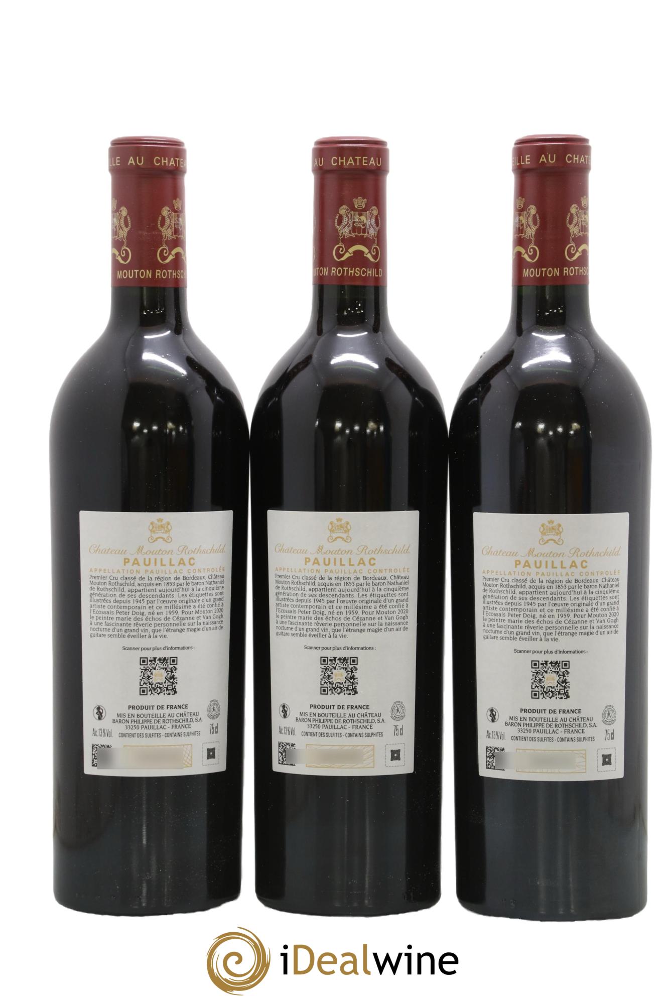 Château Mouton Rothschild 1er Grand Cru Classé 2020 - Lot de 3 bouteilles - 1