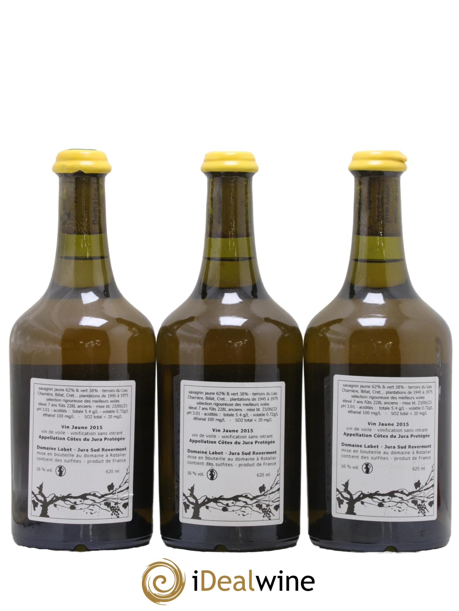 Côtes du Jura Vin Jaune Romain - Julien - Charline Labet 2015 - Lotto di 3 clavelin - 1