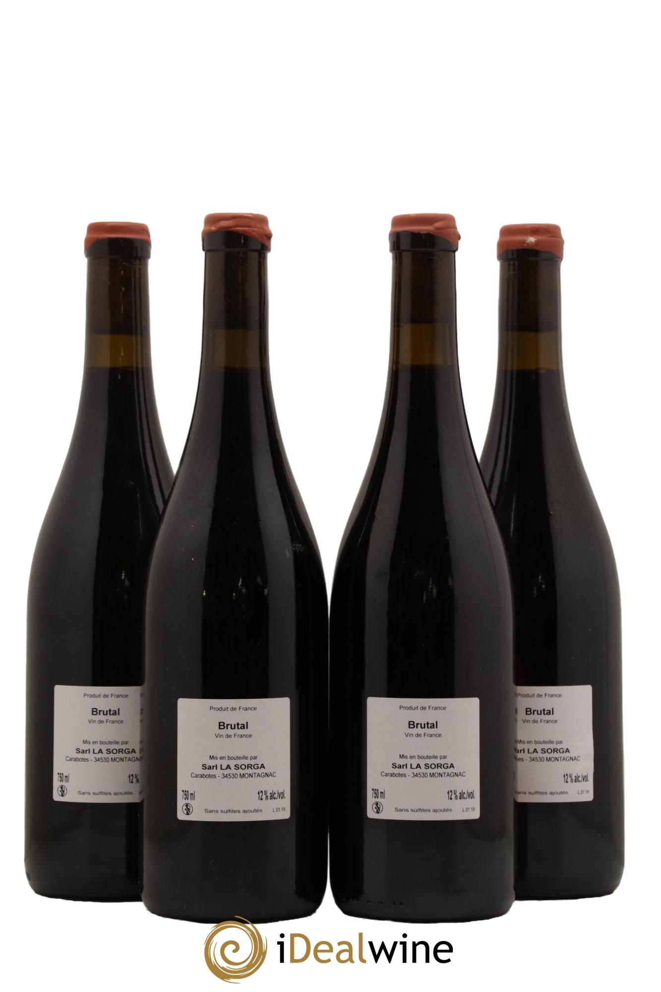 Vin de France Brutal La Sorga Anthony Tortul 2018 - Lot de 4 bouteilles - 1
