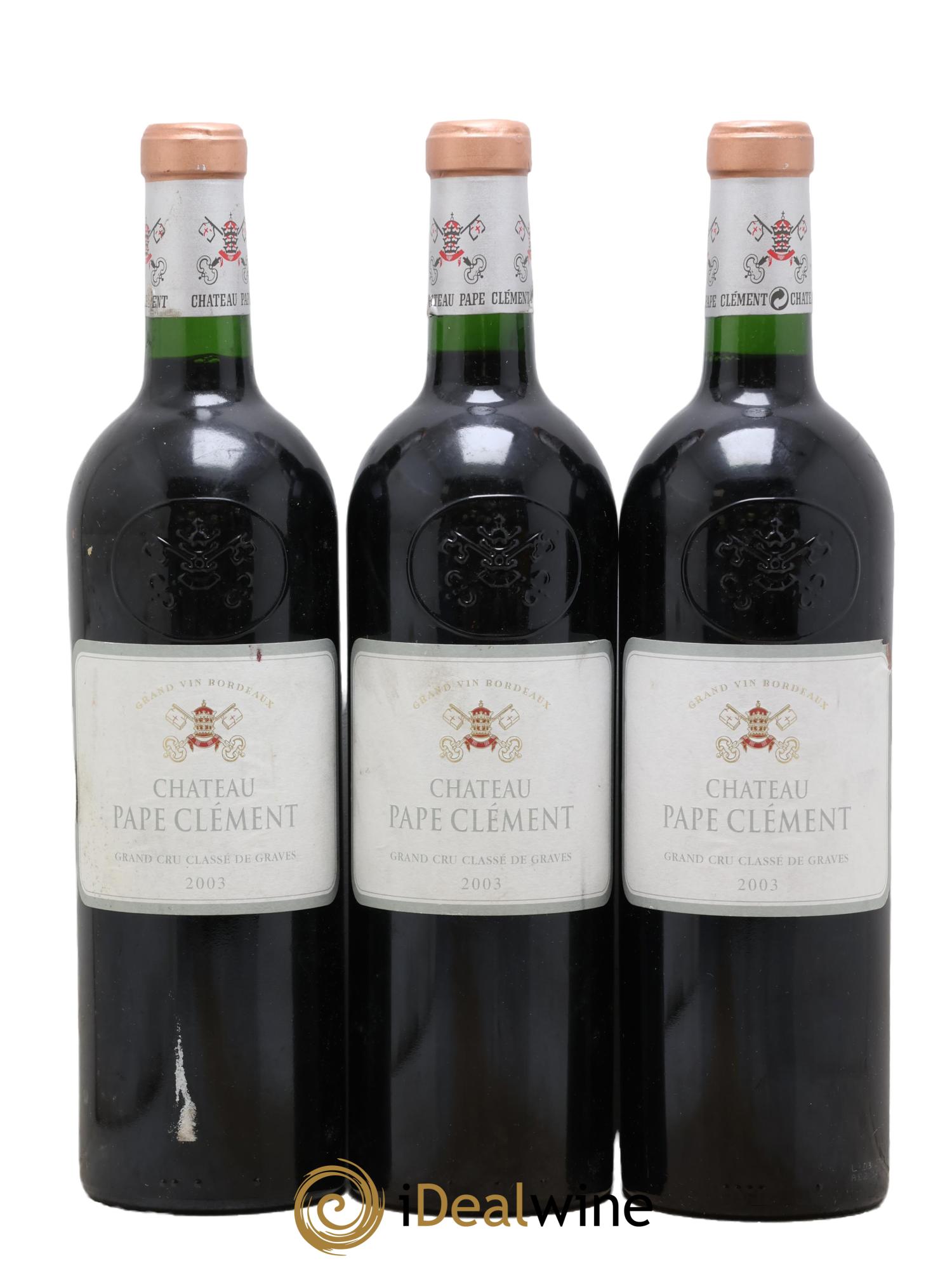 Château Pape Clément Cru Classé de Graves 2003 - Lot de 3 bouteilles - 0