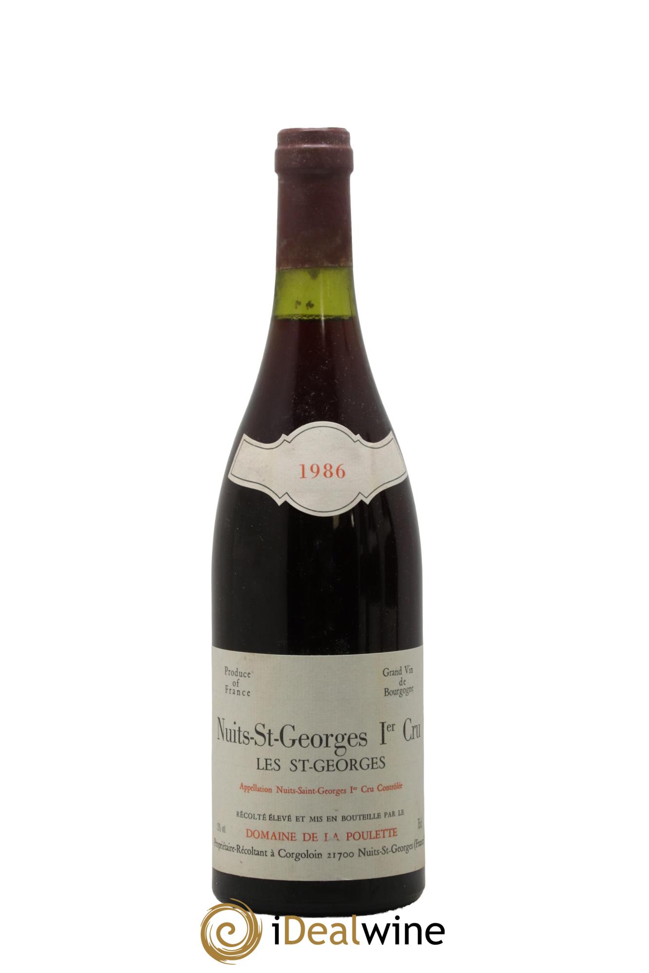 Nuits-Saint-Georges 1er Cru Les St Georges Domaine De La Poulette 1986 - Lot de 1 bouteille - 0