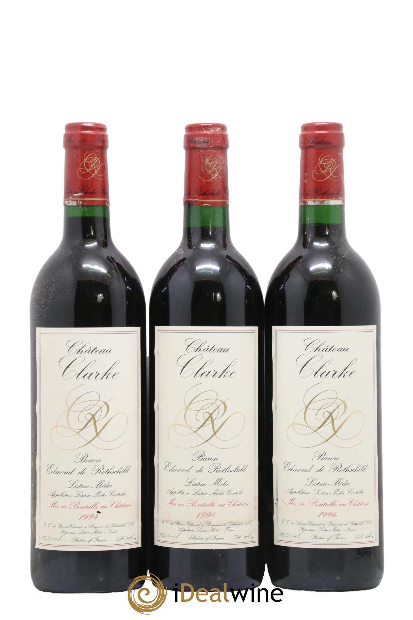 Château Clarke 1994 - Posten von 3 Flaschen - 0