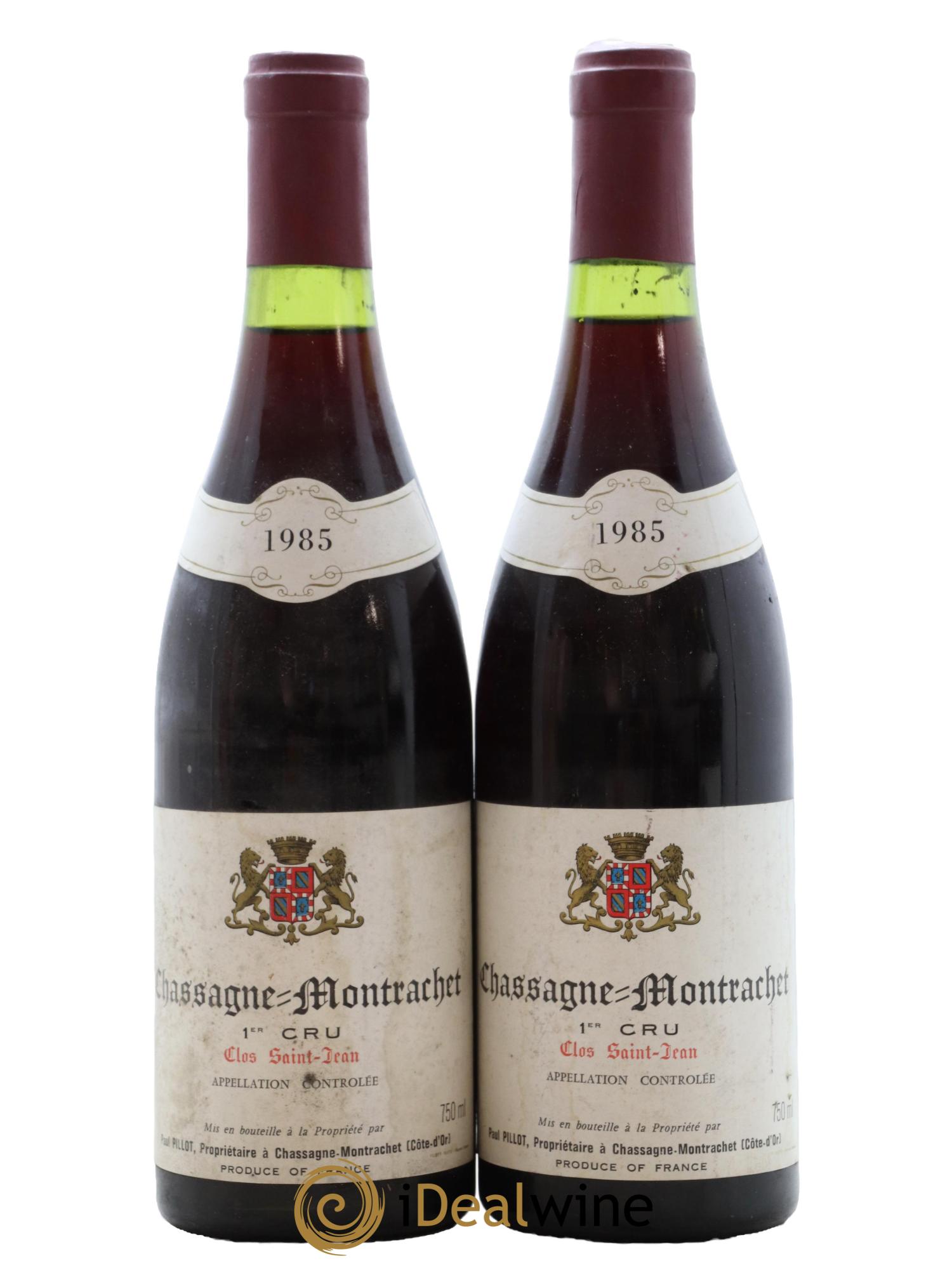 Chassagne-Montrachet 1er Cru Clos Saint-Jean Paul Pillot (Domaine) 1985 - Lot de 2 bouteilles - 0