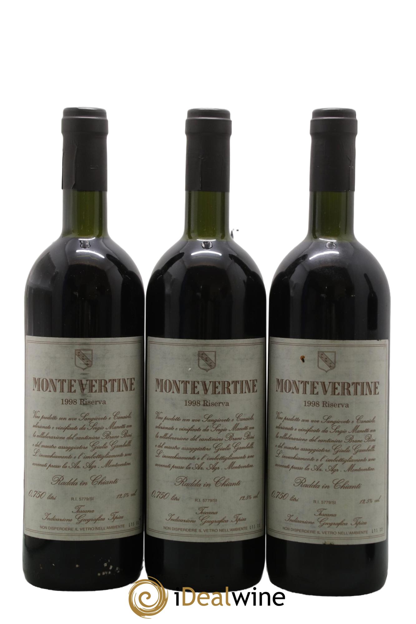 Toscana IGT Montevertine Famille Manetti 1998 - Lot de 3 bouteilles - 0
