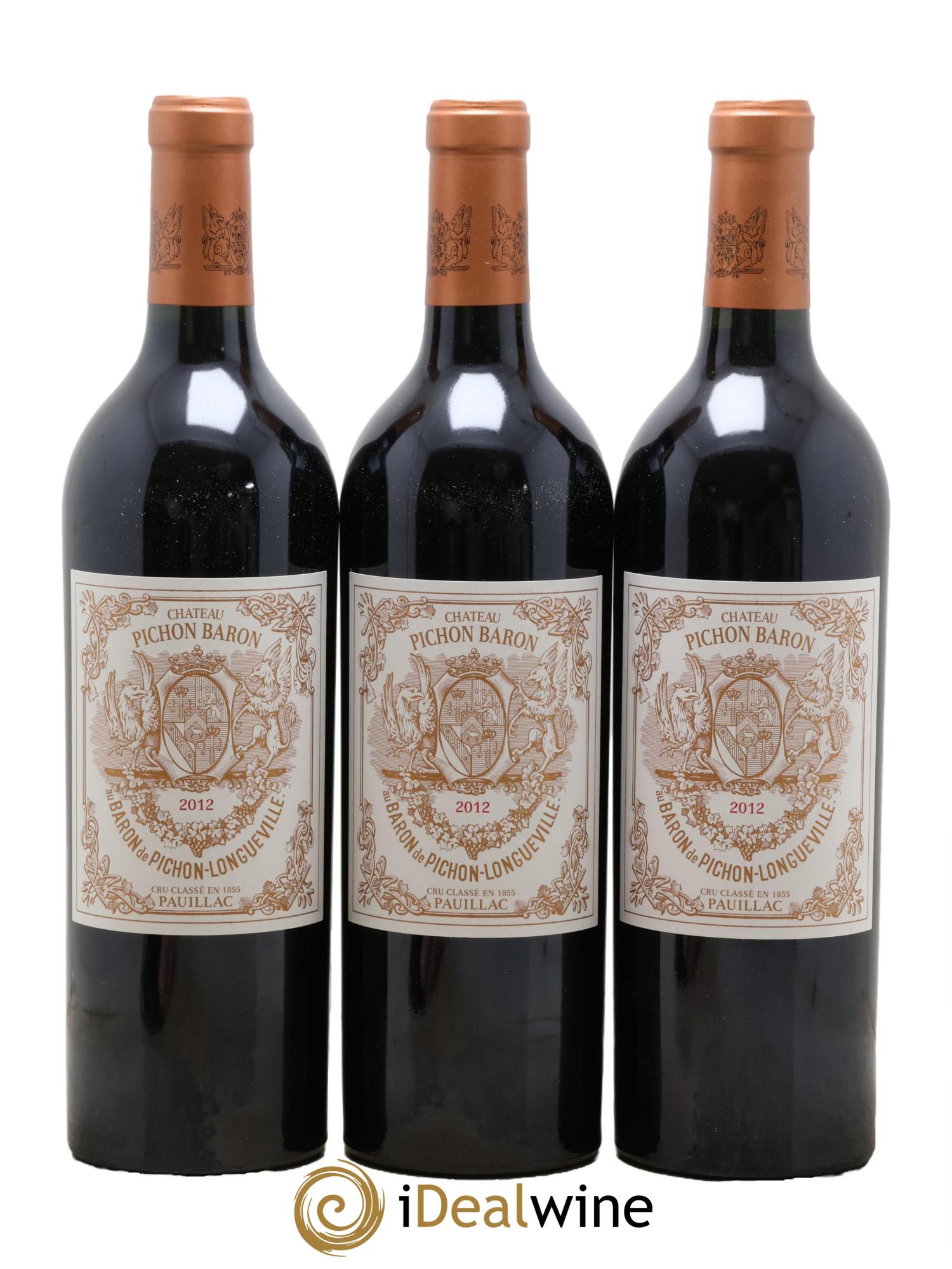 Pichon Longueville Baron 2ème Grand Cru Classé 2012 - Lot of 3 bottles - 0