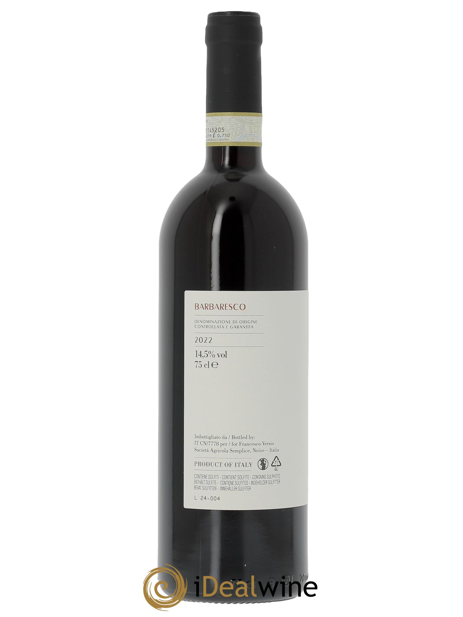 Barbaresco DOCG Francesco Versio  2022 - Lotto di 1 bottiglia - 1