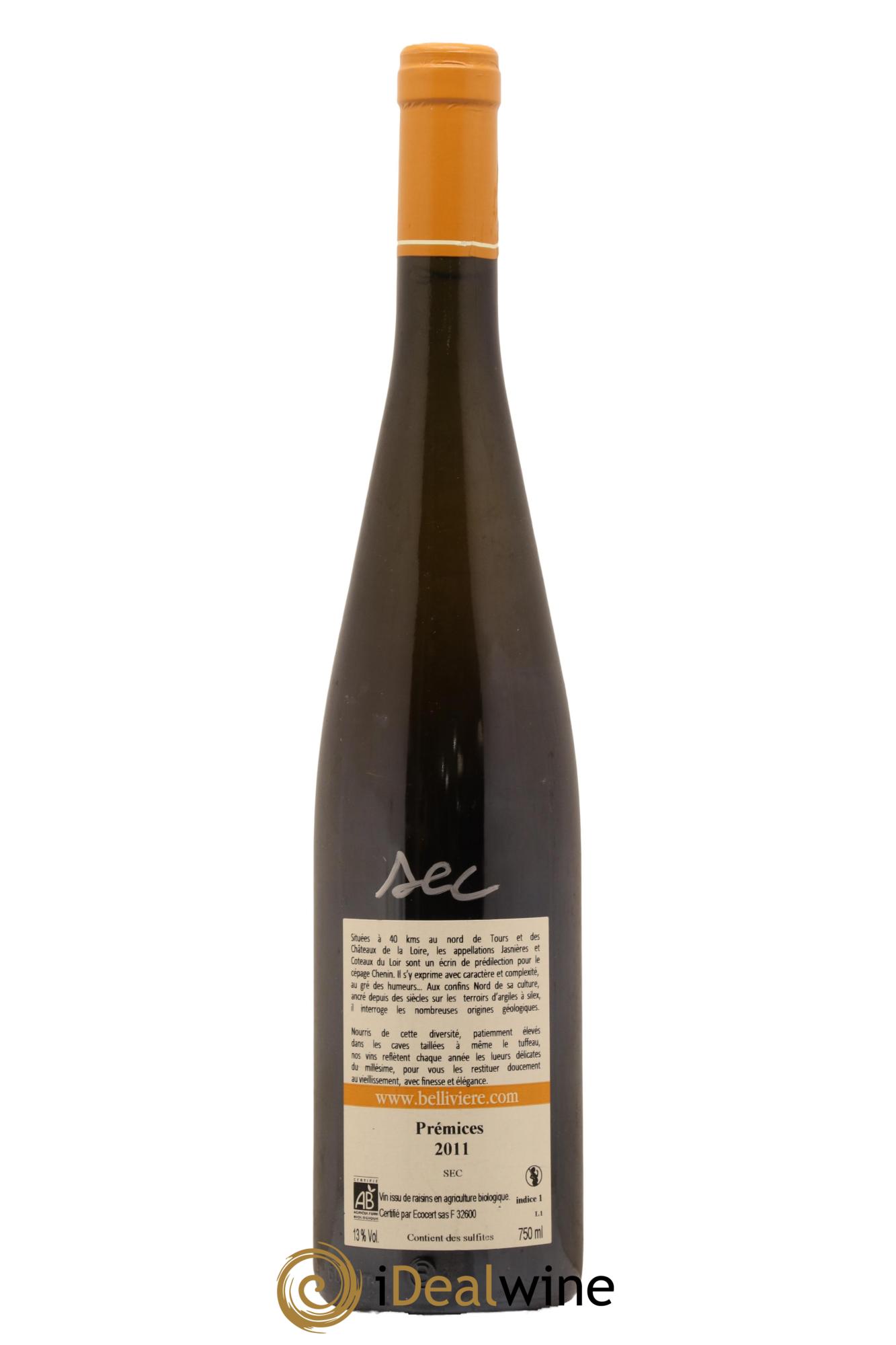 Jasnières Les Prémices Domaine de Bellivière 2011 - Lot de 1 bouteille - 1