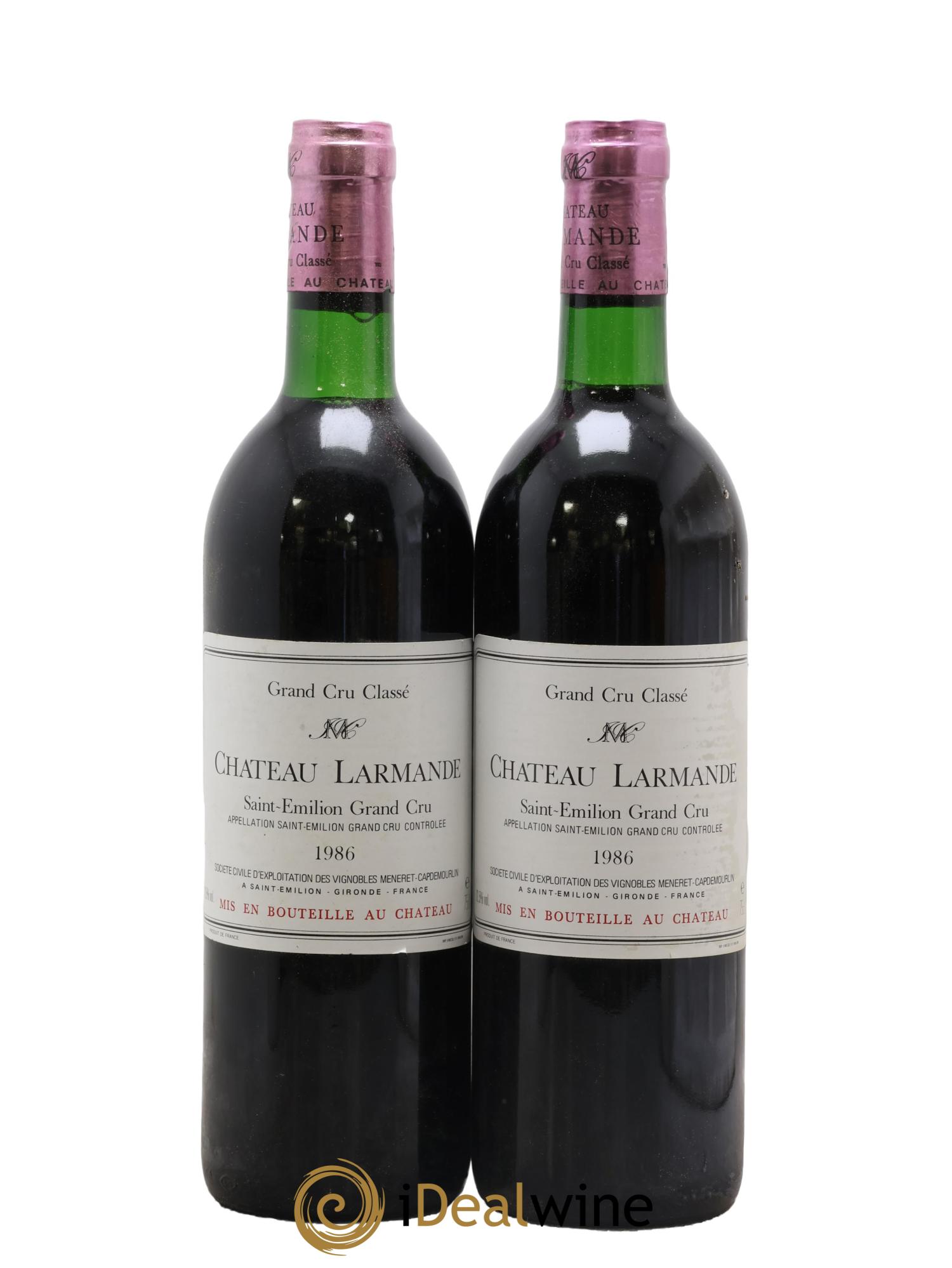 Château Larmande Grand Cru Classé 1986 - Posten von 2 Flaschen - 0