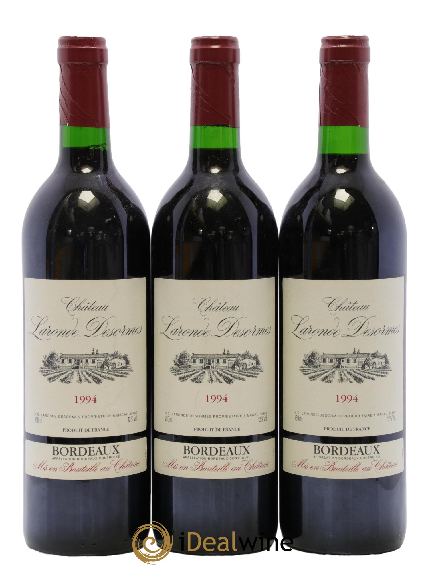 Bordeaux Supérieur Château Laronde Desormes 1994 - Posten von 3 Flaschen - 0