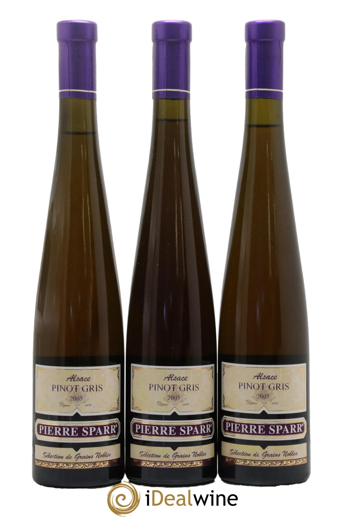Alsace Pinot Gris Sélection de Grains Nobles Pierre Sparr  2005 - Lot de 3 format 50cls - 0