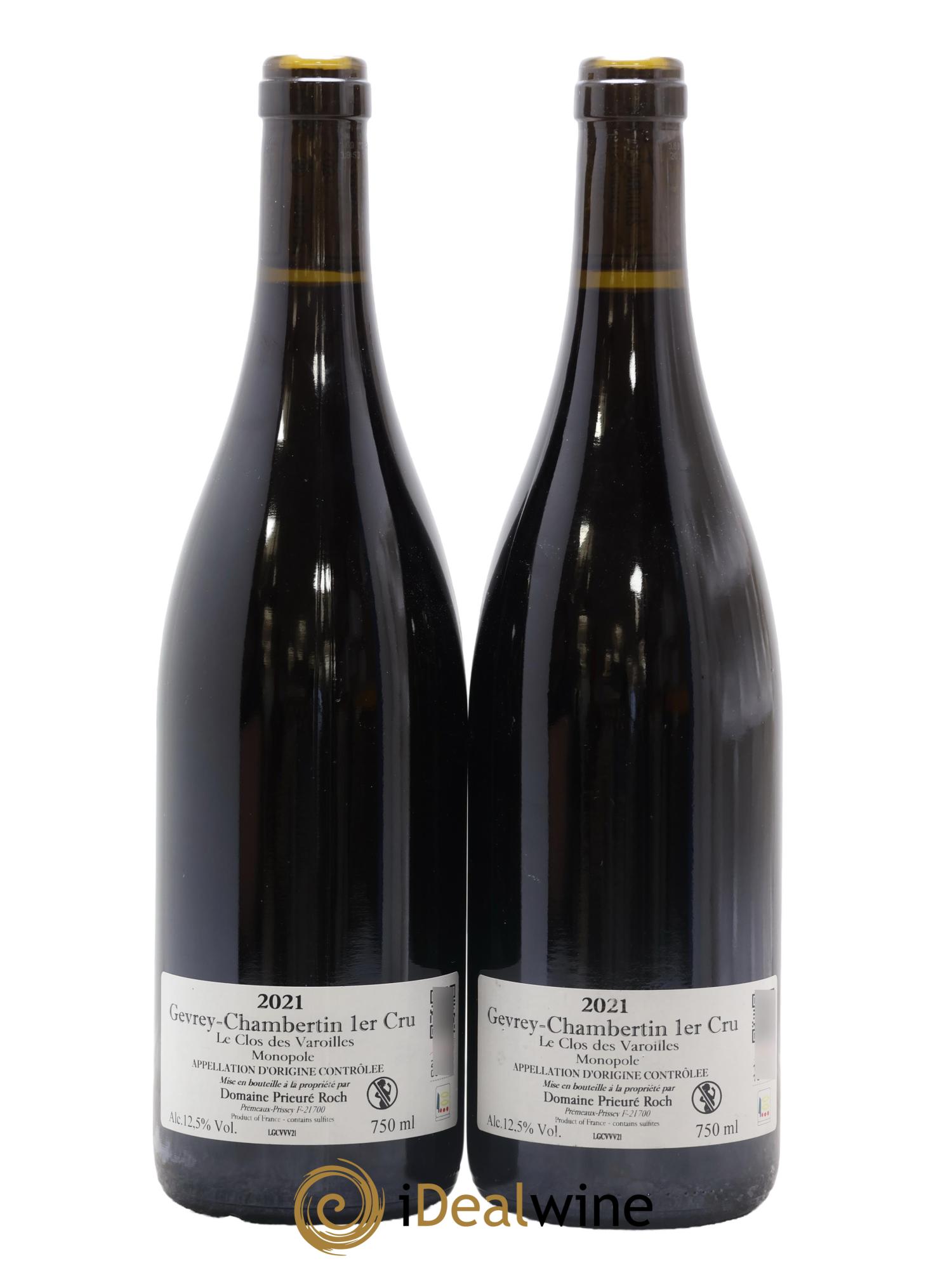 Gevrey-Chambertin 1er Cru Le Clos des Varoilles Vieilles Vignes Prieuré Roch 2021 - Lot de 2 bouteilles - 1