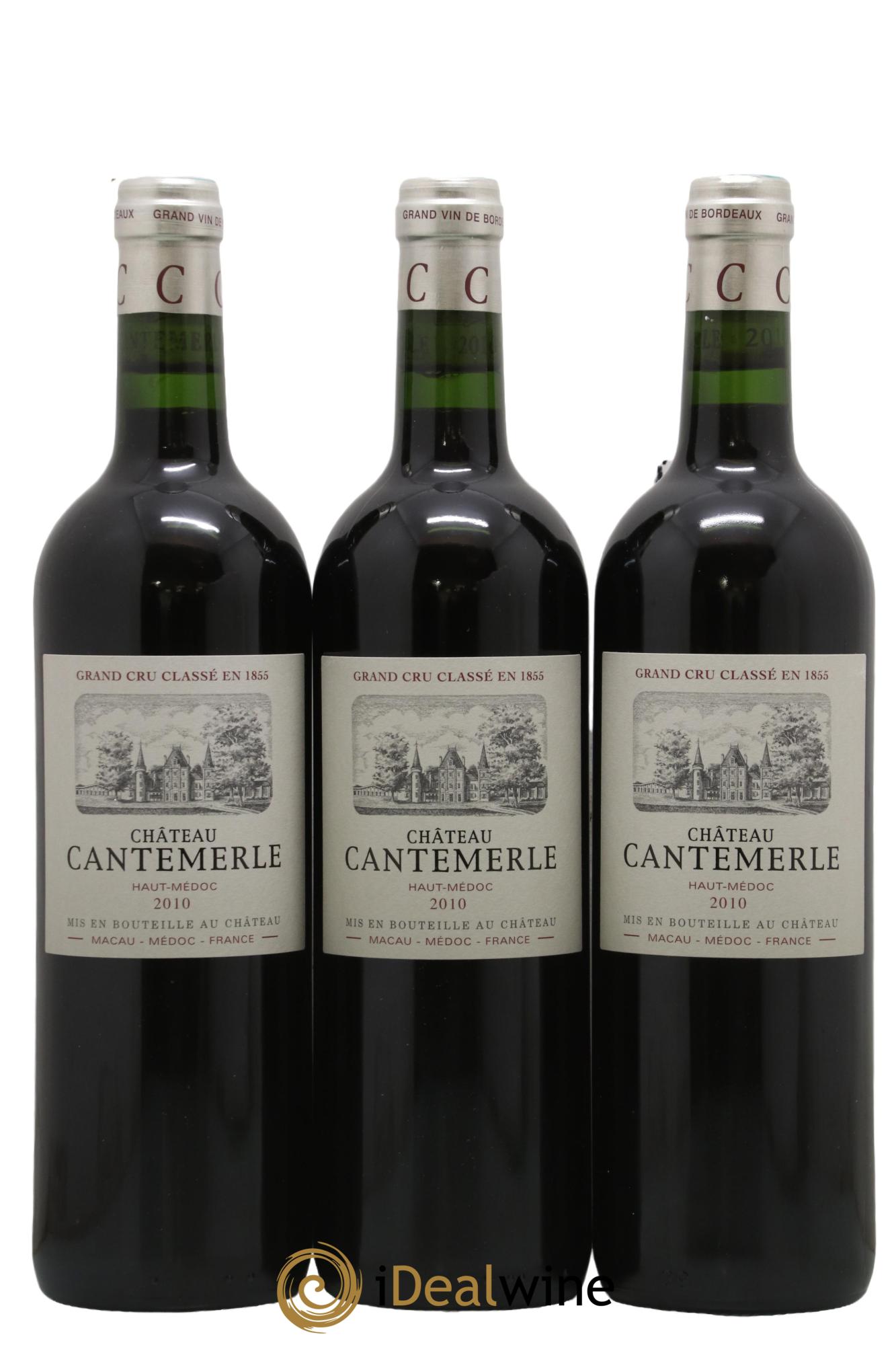 Château Cantemerle 5ème Grand Cru Classé 2010 - Posten von 3 Flaschen - 0