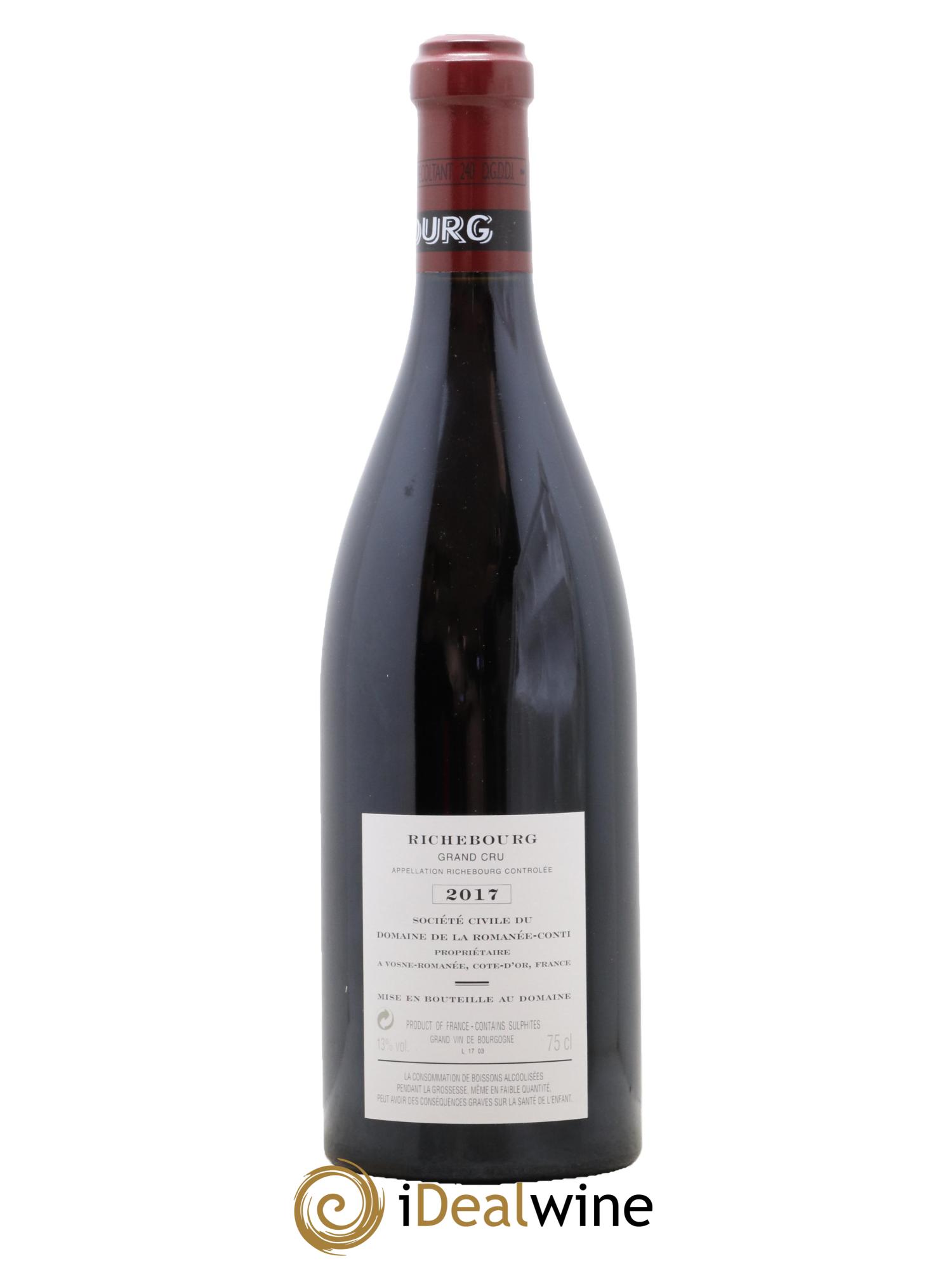 Richebourg Grand Cru Domaine de la Romanée-Conti  2017 - Posten von 1 Flasche - 1