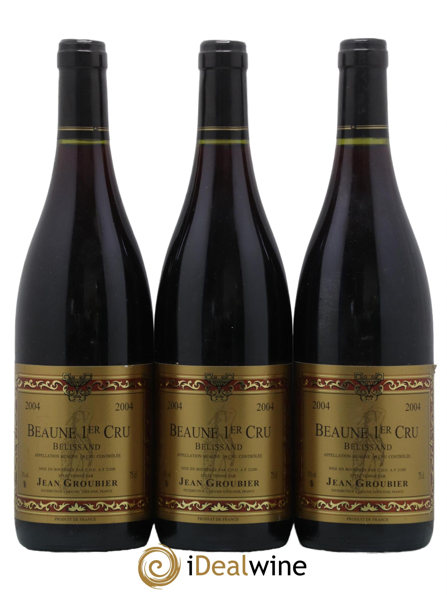 Beaune 1er Cru Belissand Jean Groubier 2004 - Lot de 3 bouteilles - 0