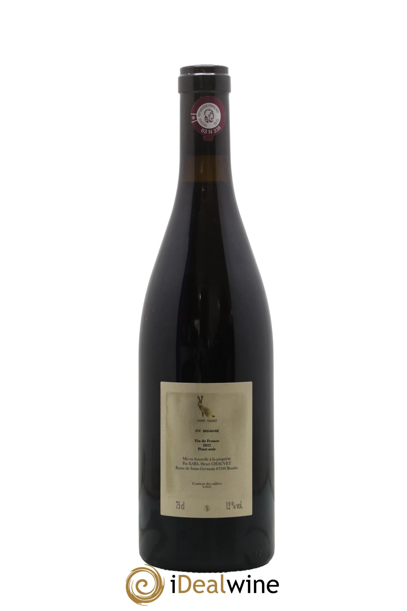 Vin de France Vie ordinaire Henri Chauvet 2022 - Lot of 1 bottle - 1