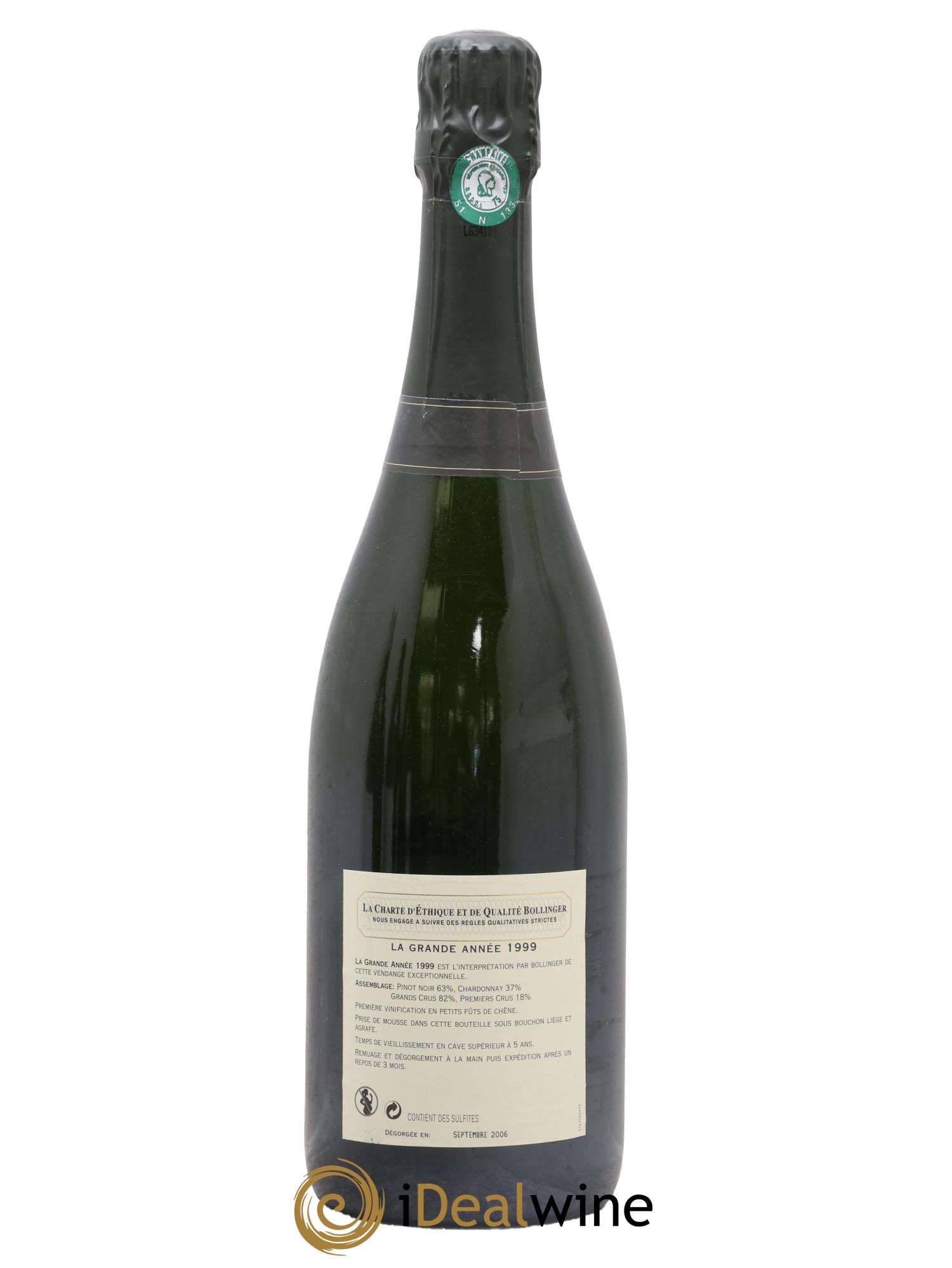 Grande Année Brut Bollinger 1999 - Lot de 1 bouteille - 1