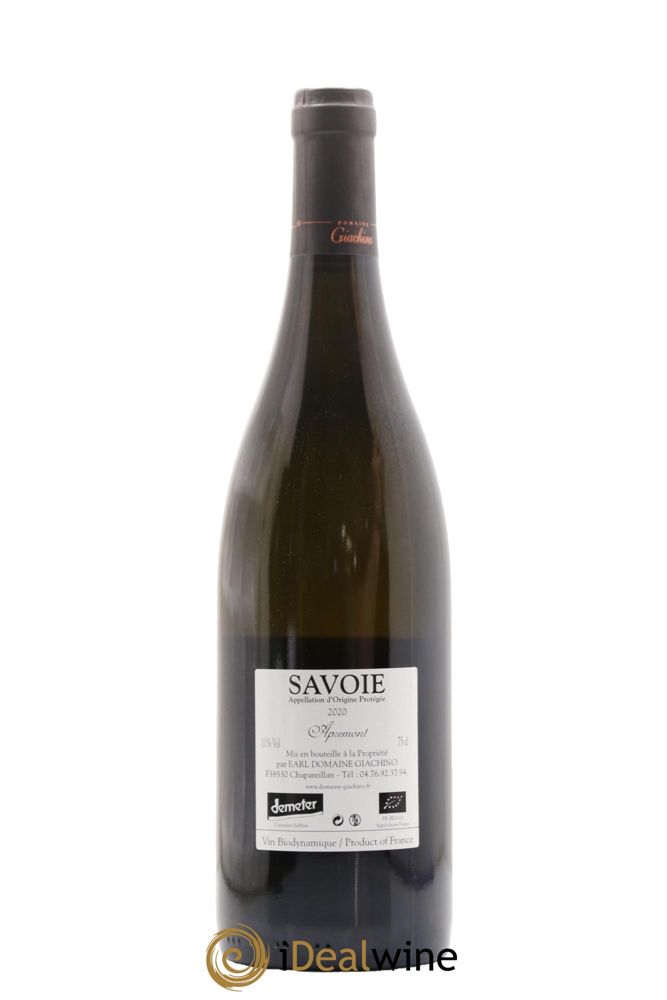Vin de Savoie Apremont Giachino 2020 - Lot de 1 bouteille - 1