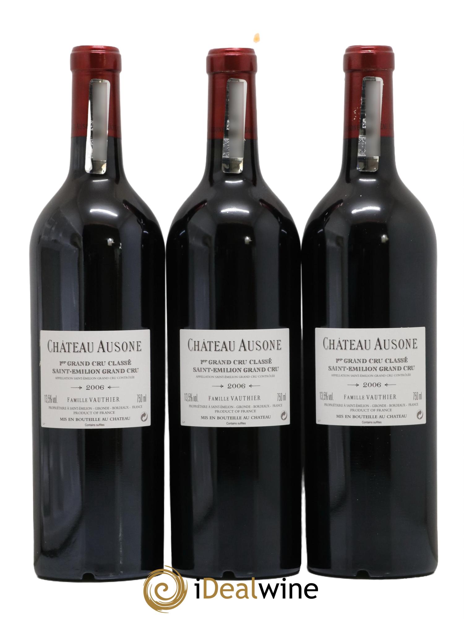 Château Ausone 1er Grand Cru Classé A 2006 - Lot de 3 bouteilles - 1