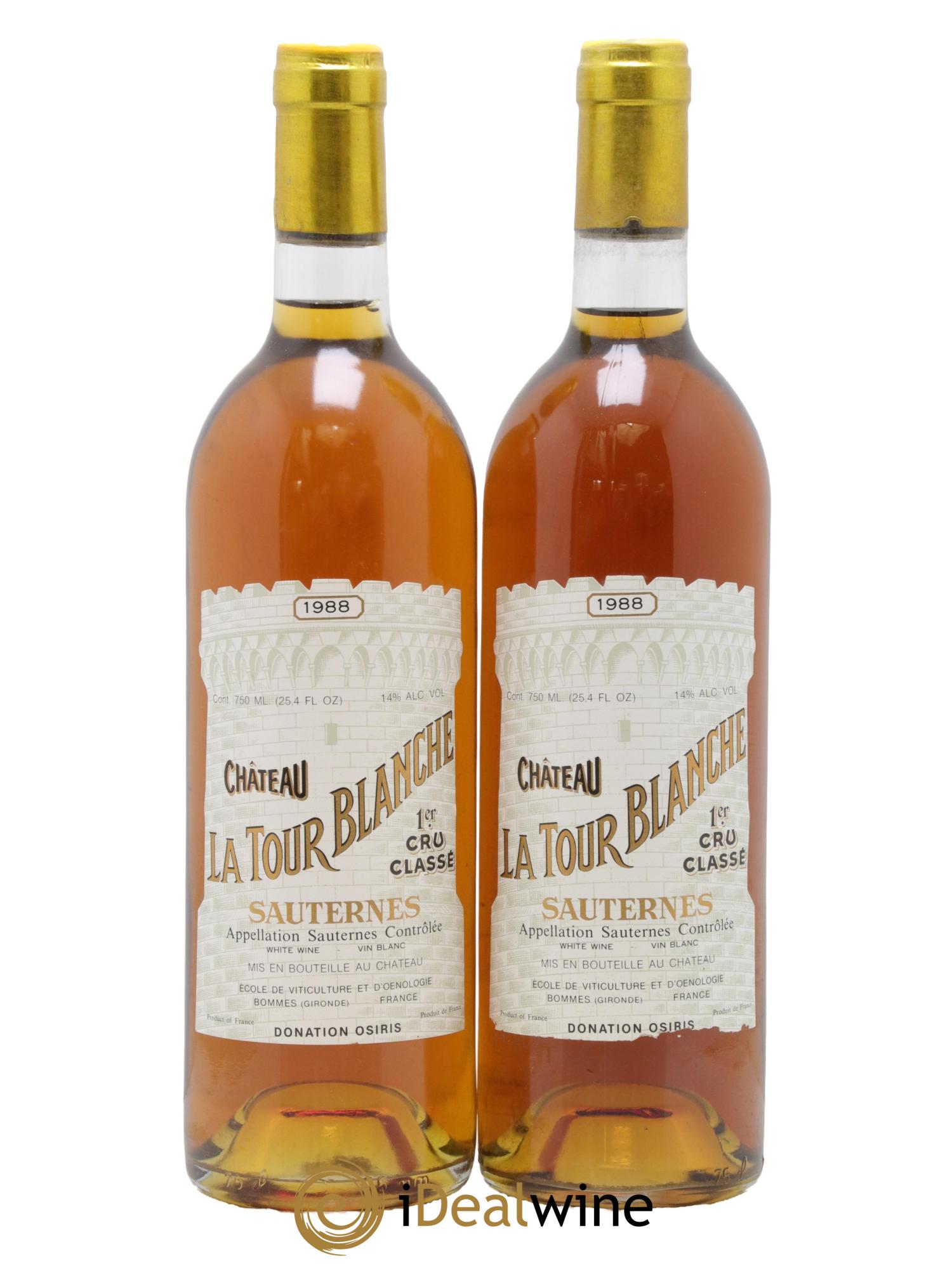 Château la Tour Blanche 1er Grand Cru Classé 1988 - Lotto di 2 bottiglie - 0