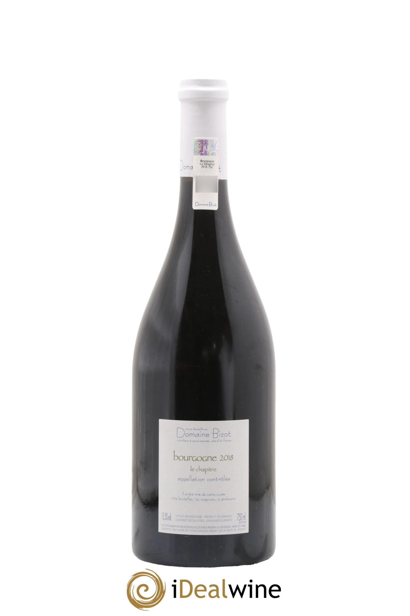 Bourgogne Le Chapitre Bizot (Domaine)  2018 - Lot of 1 bottle - 1