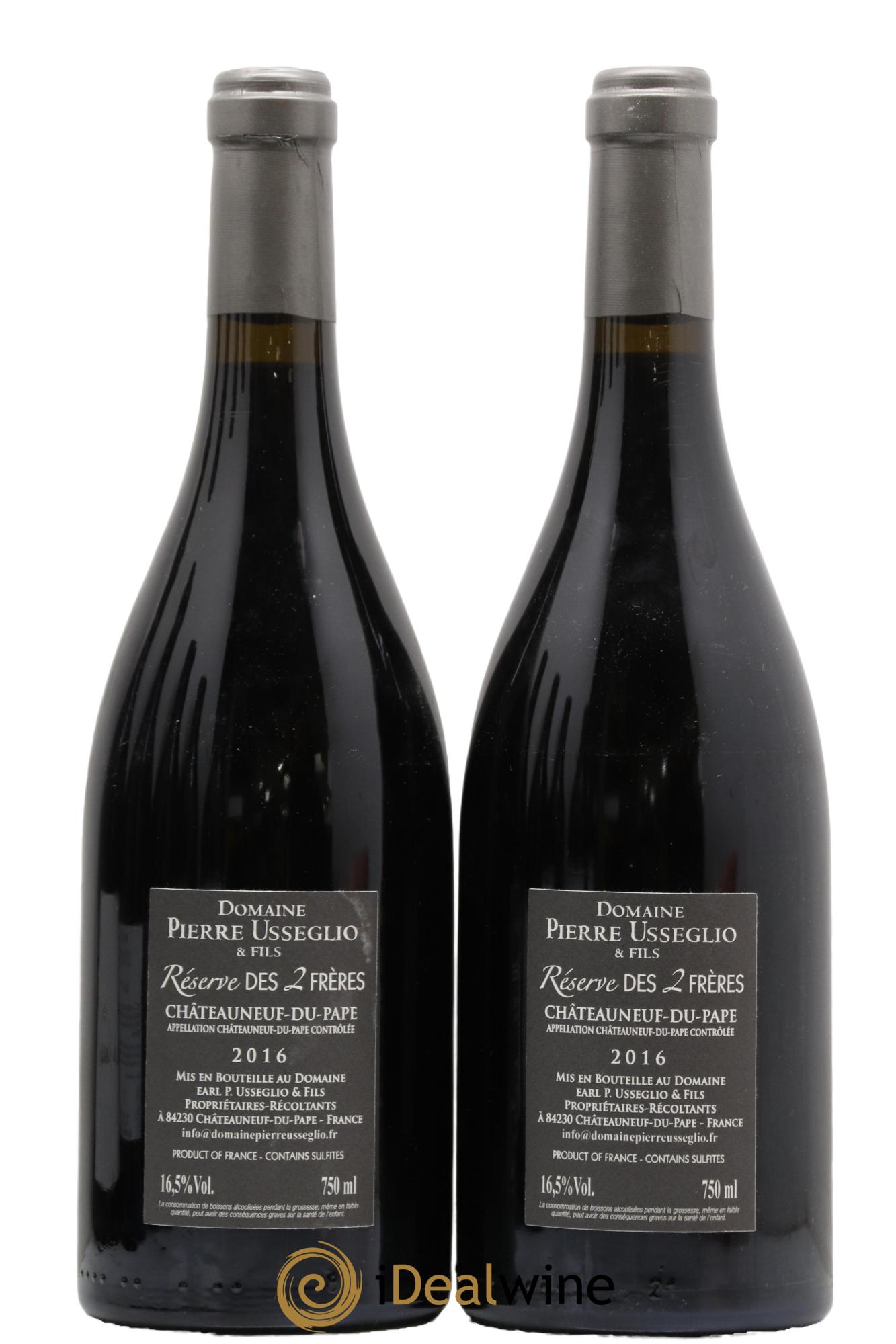 Châteauneuf-du-Pape Réserve des 2 frères Pierre Usseglio & Fils 2016 - Lot de 2 bouteilles - 1
