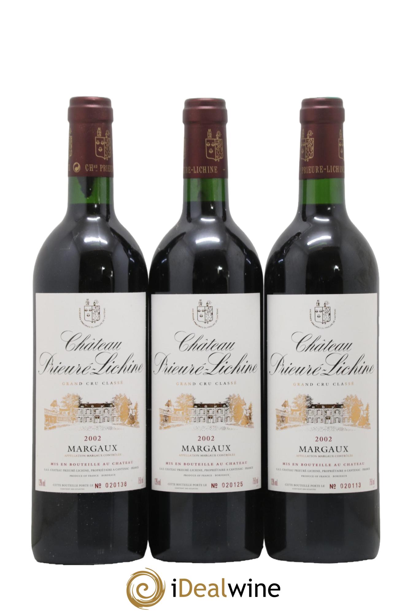 Château le Prieuré Grand Cru Classé Margaux Château Pieuré Lichine 2002 - Lot de 12 bouteilles - 1