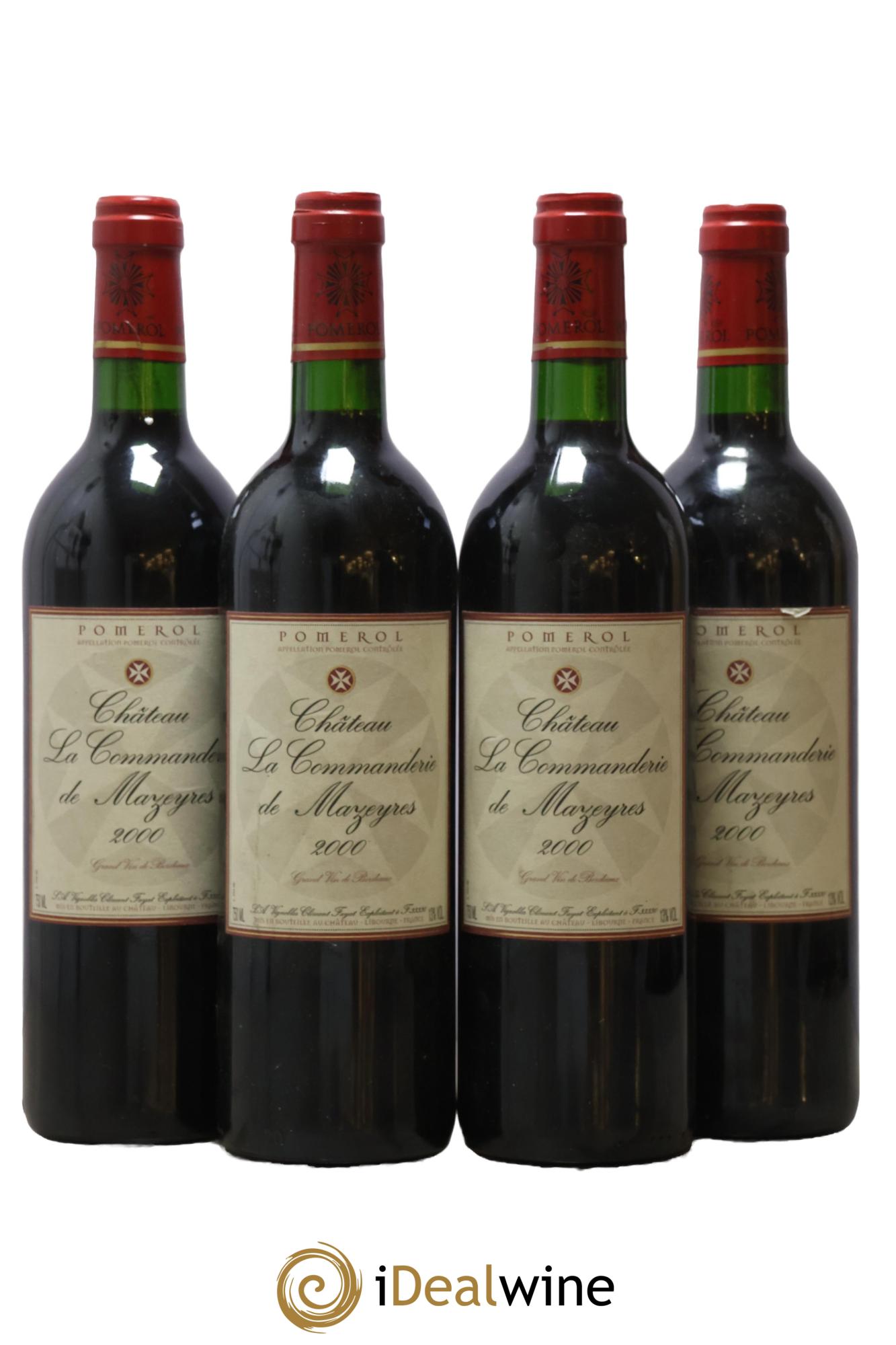 Château La Commanderie de Mazeyres 2000 - Lot de 4 bouteilles - 0