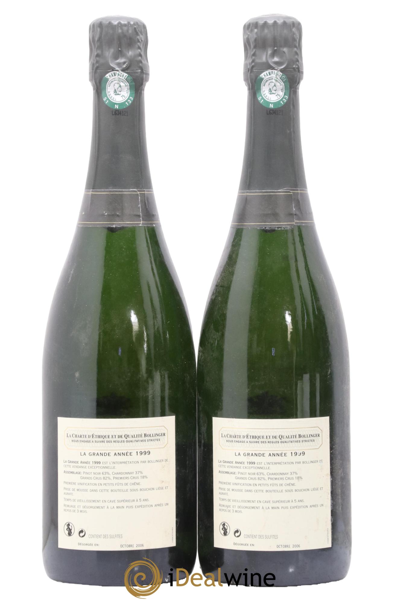 Grande Année Brut Bollinger 1999 - Lot of 2 bottles - 1