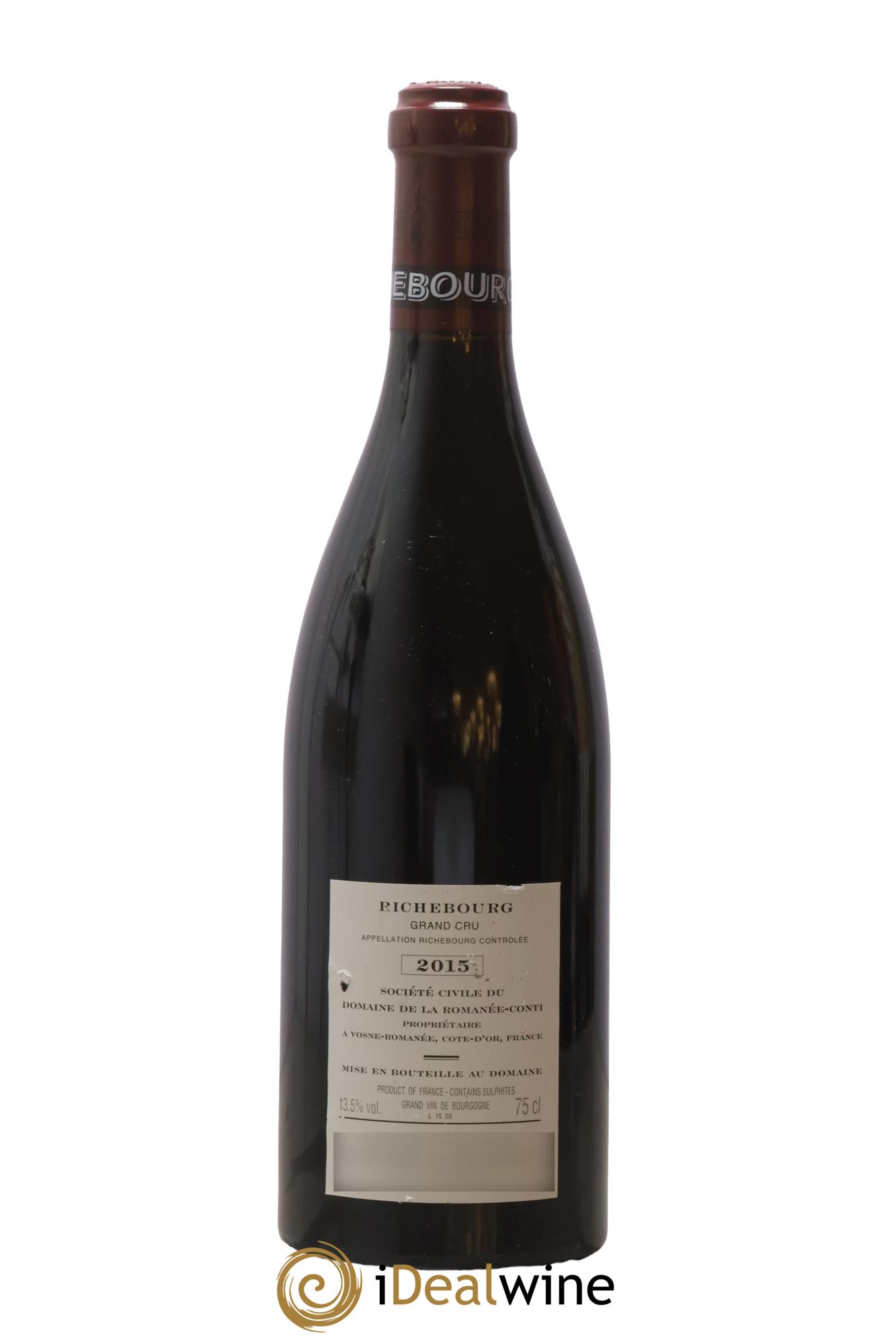 Richebourg Grand Cru Domaine de la Romanée-Conti 2015 - Lot de 1 bouteille - 1