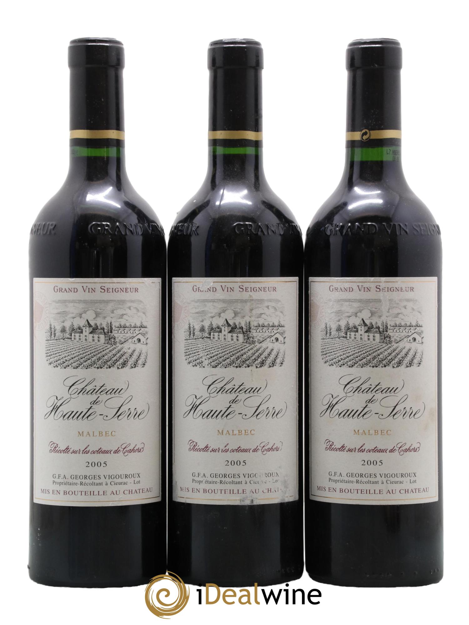 Cahors Haute Serre 2005 - Lot de 3 bouteilles - 0