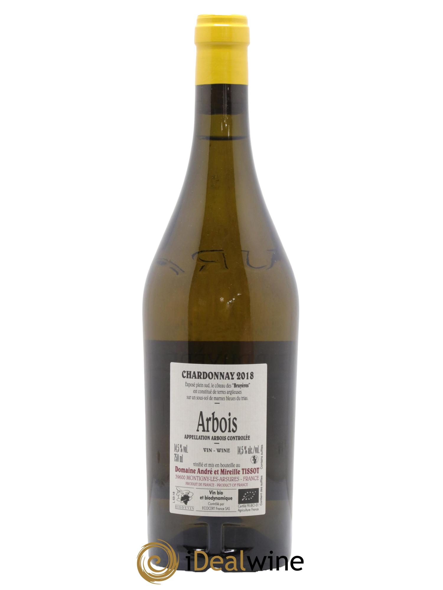 Arbois Chardonnay Les Bruyères Bénédicte et Stéphane Tissot 2018 - Lot de 1 bouteille - 1